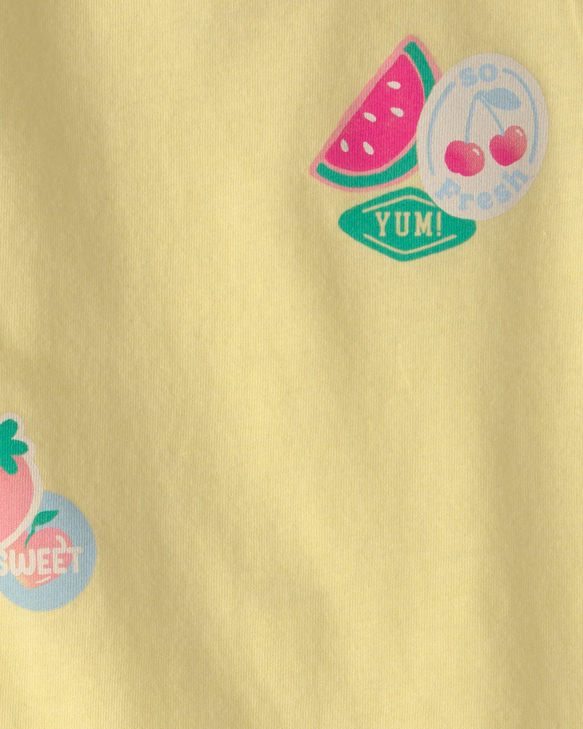 Toddler Girl Fruit Sticker Graphic Tank - Yellow