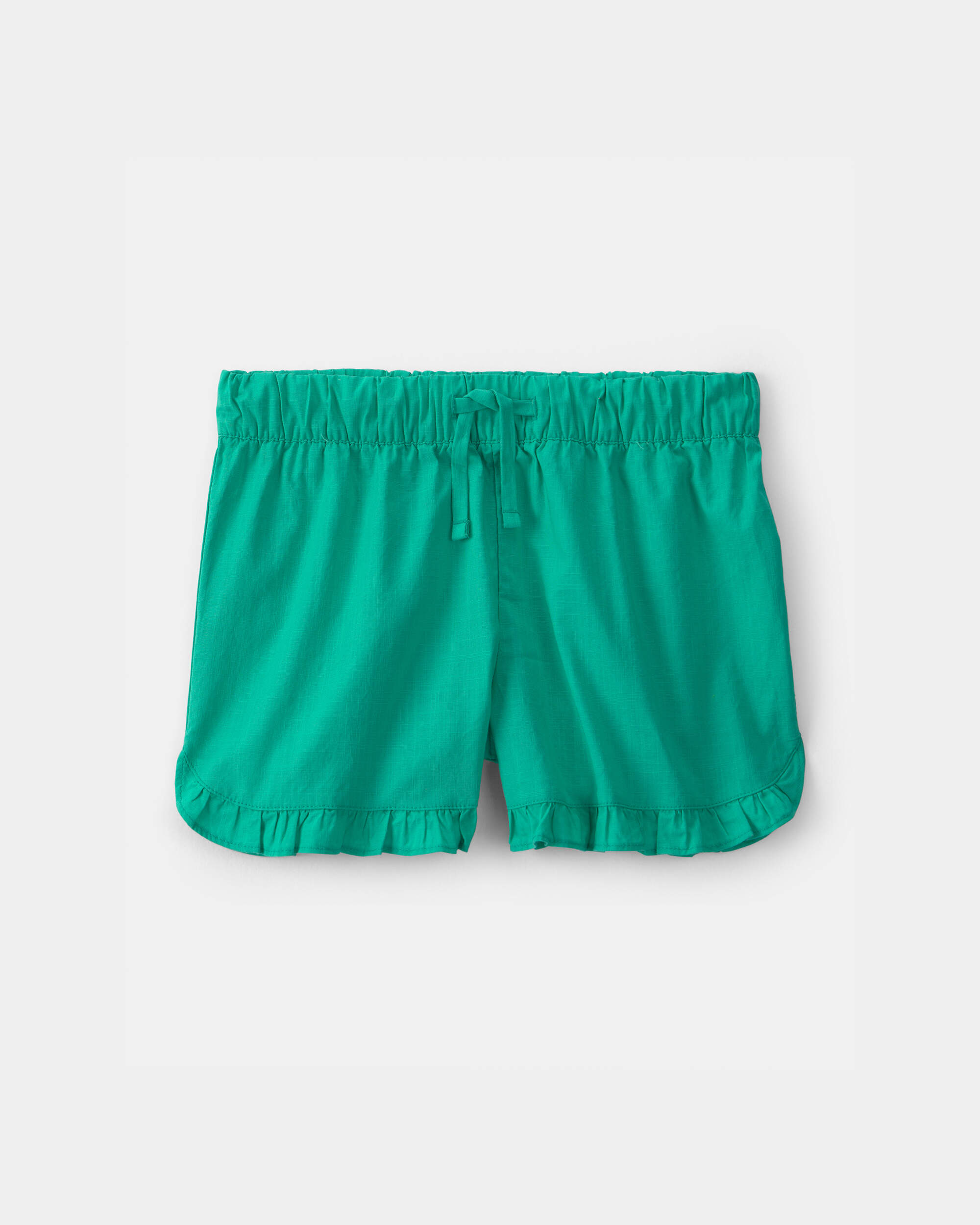Girls Ruffle-Trim Shorts - Green