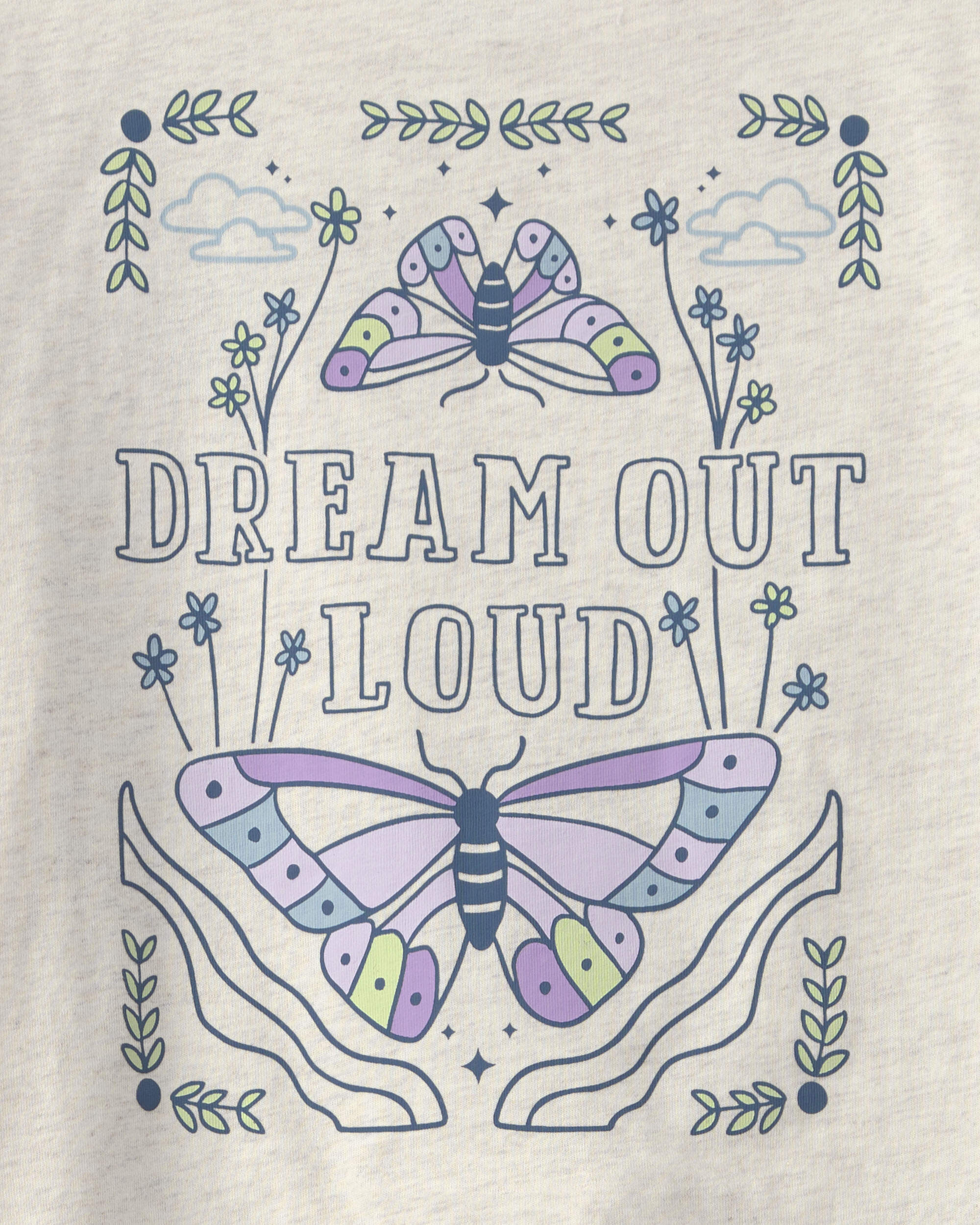 Girls Butterfly Long-Sleeve Top - Ivory