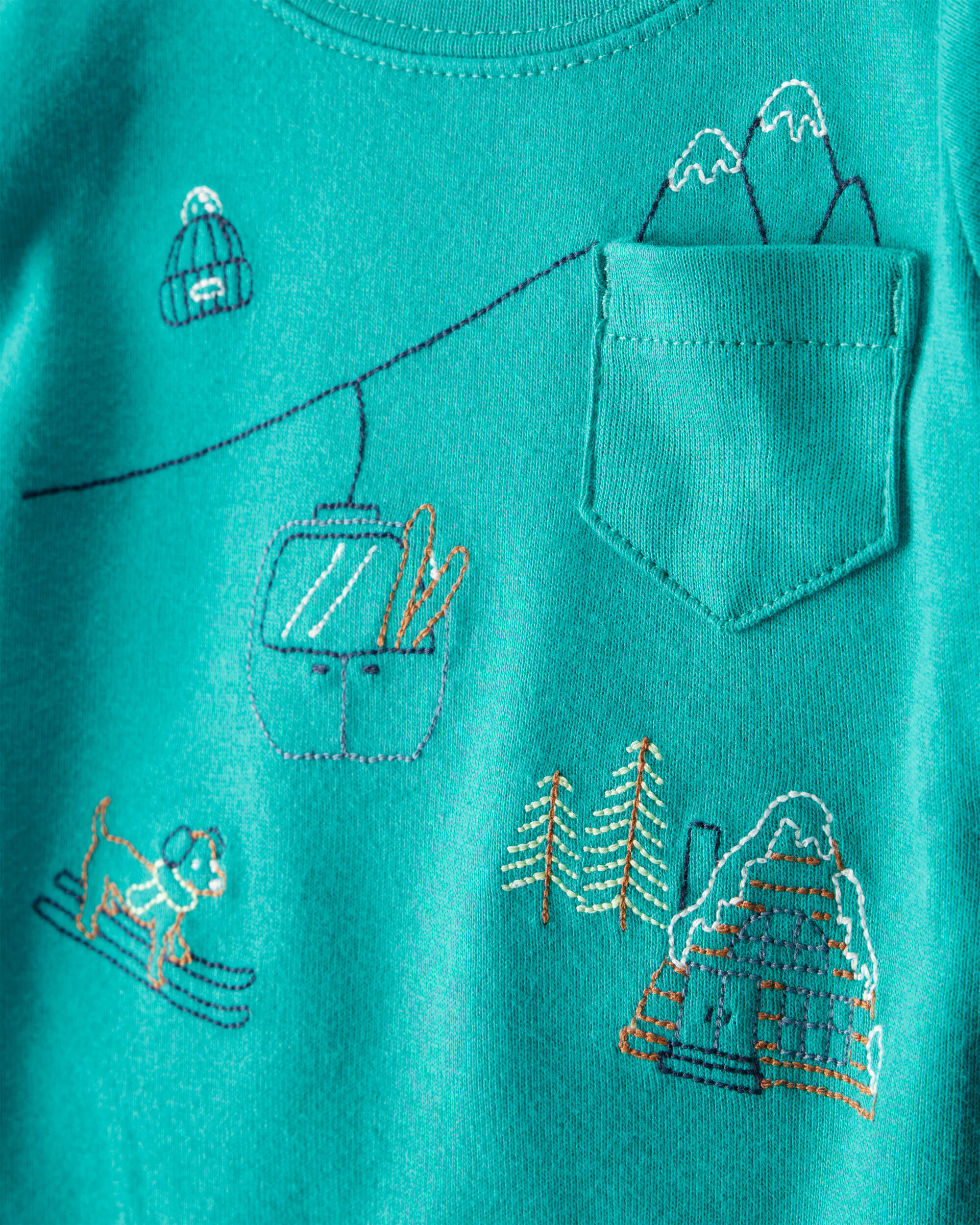 Baby Boy 2-Piece Skiing Print Long-Sleeve Bodysuit & Pant Set - Blue