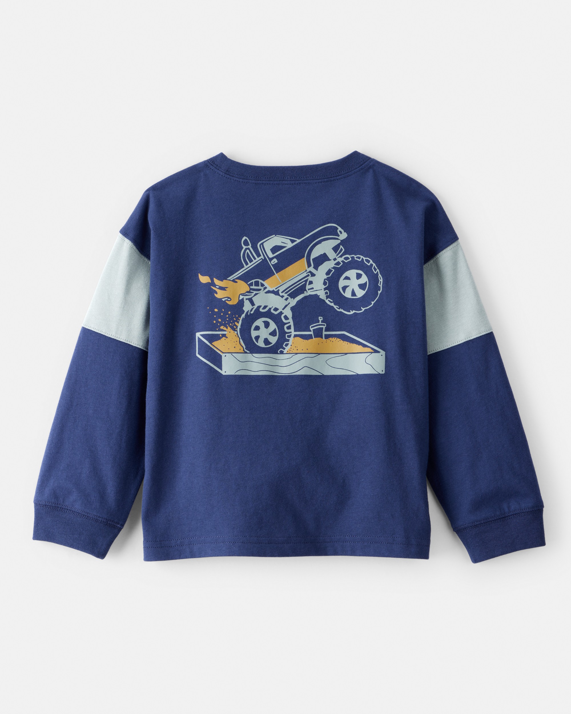 Toddler Boy Monster Truck Long-Sleeve Graphic Tee - Navy