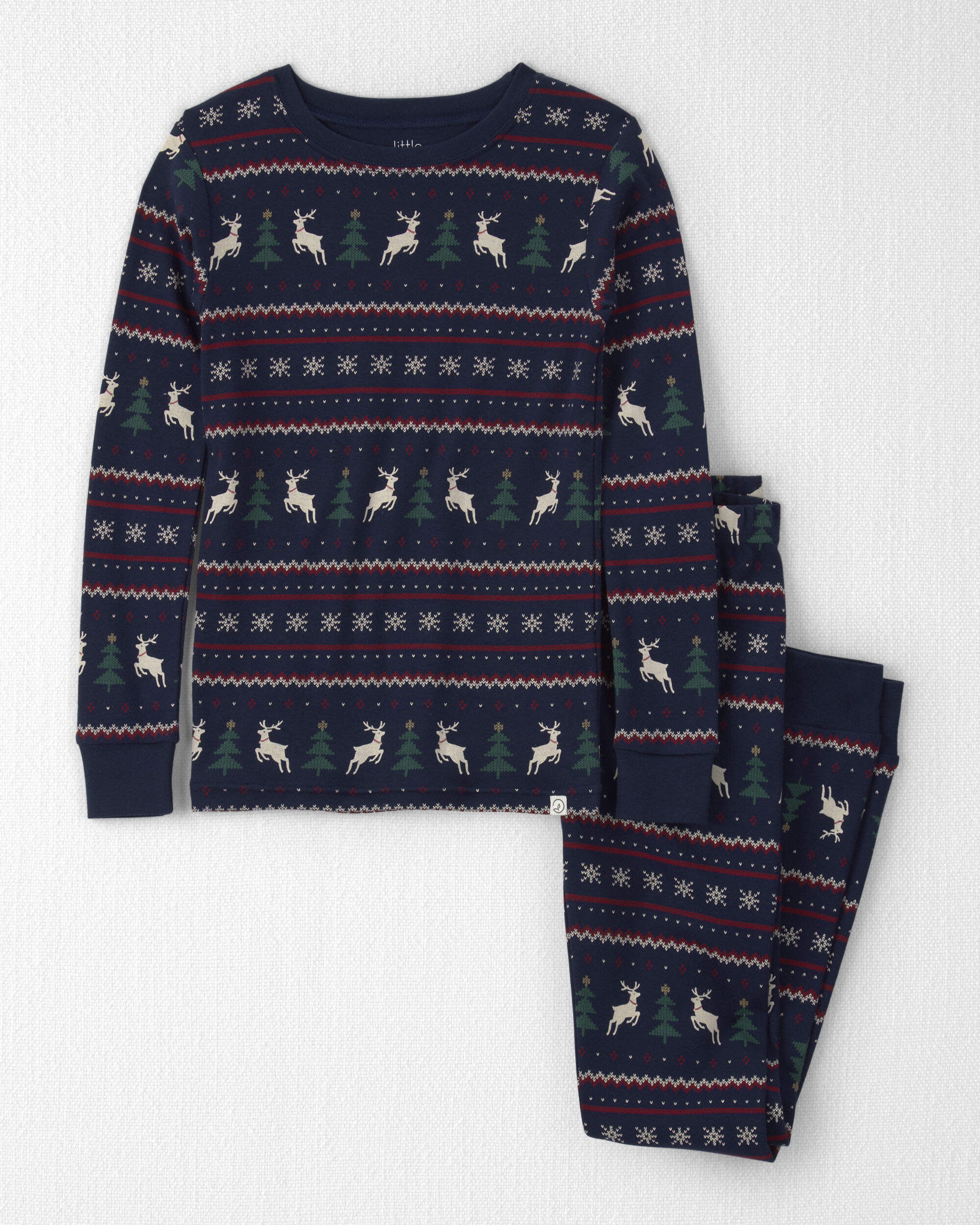Kids 2-Piece Organic Cotton Fair Isle Pyjamas
