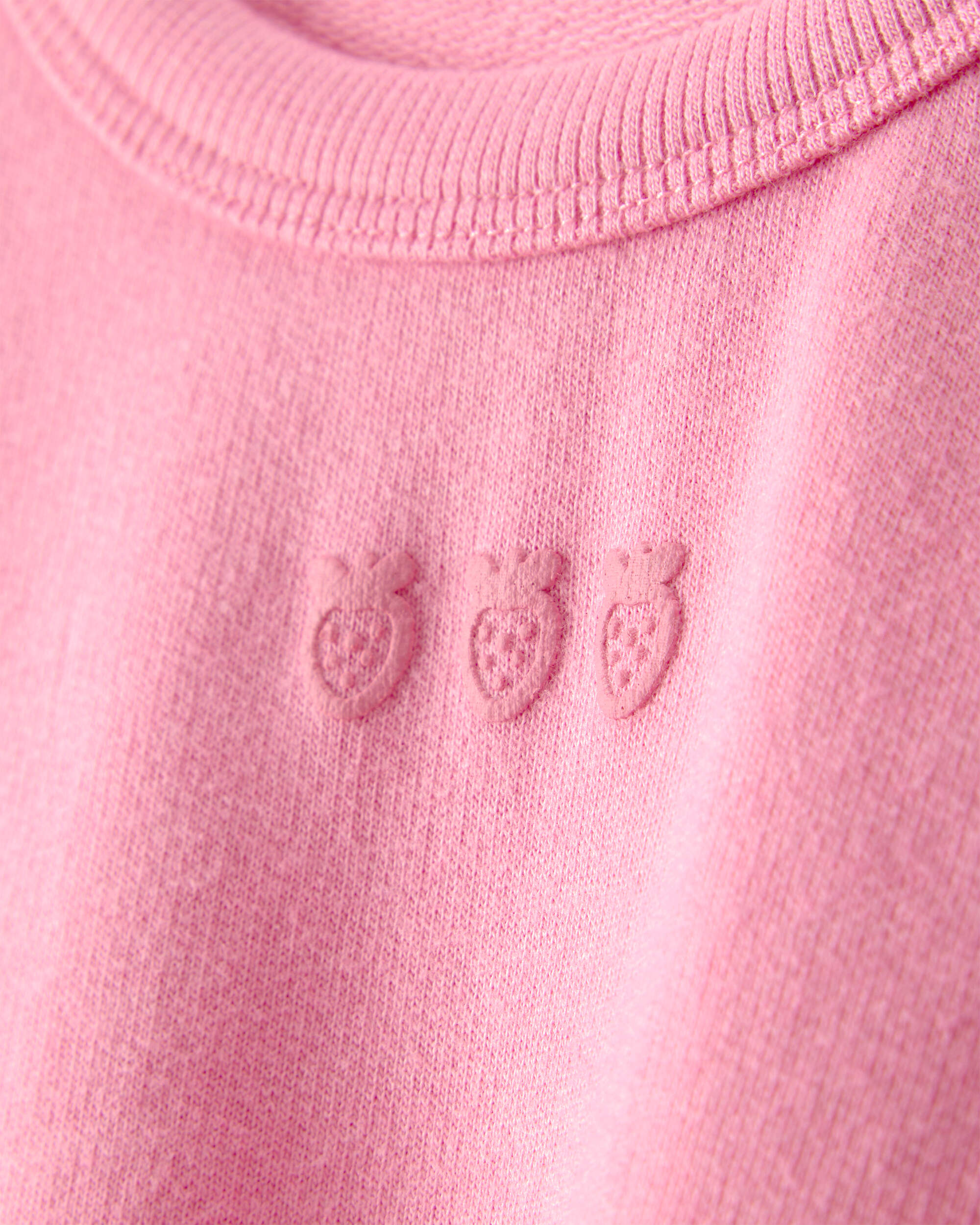 Baby Girl Strawberry French Terry Pullover Sweatshirt - Pink