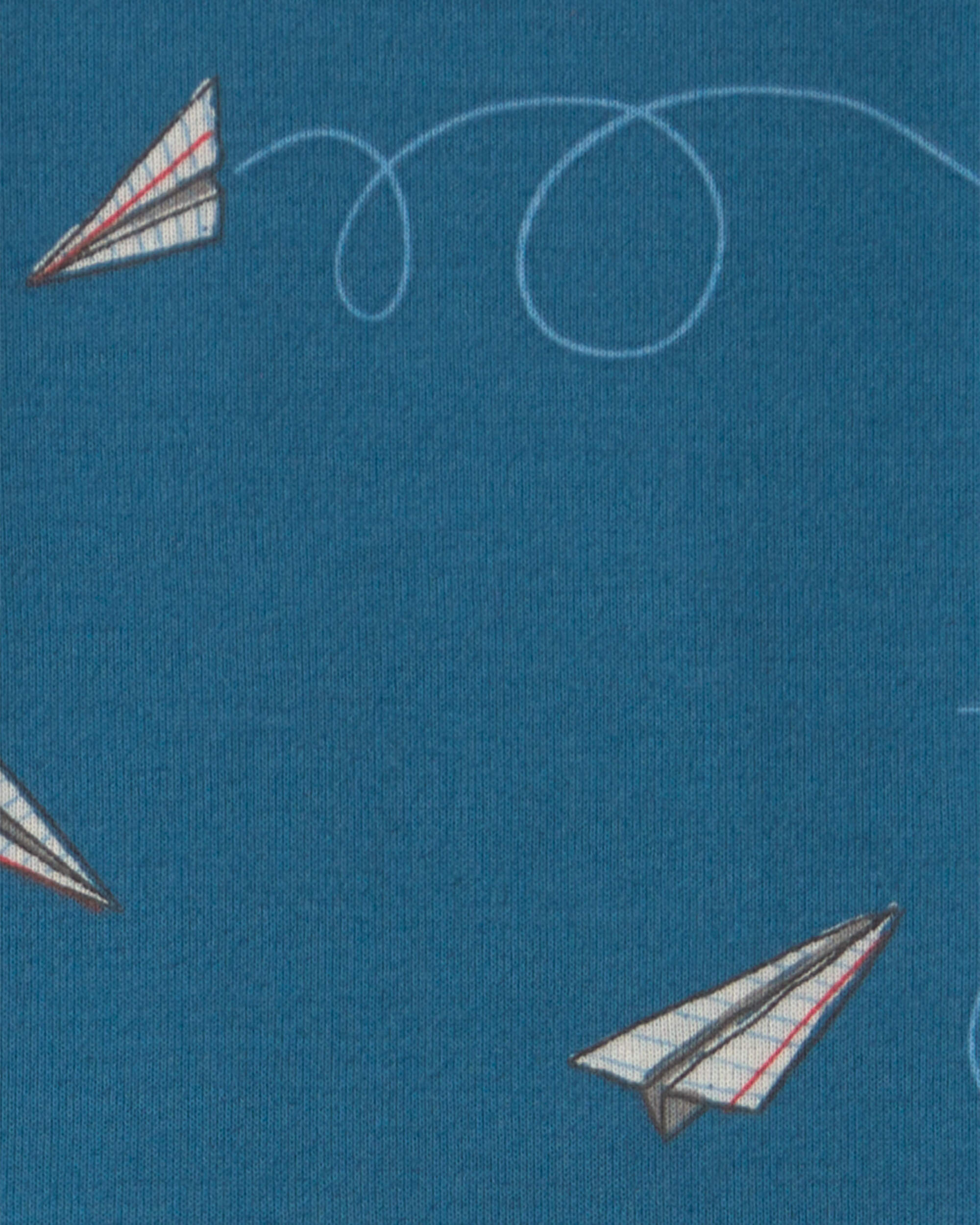 Toddler Boy Paper Airplane 100% Cotton 2-Piece Pyjama Set - Navy Blue