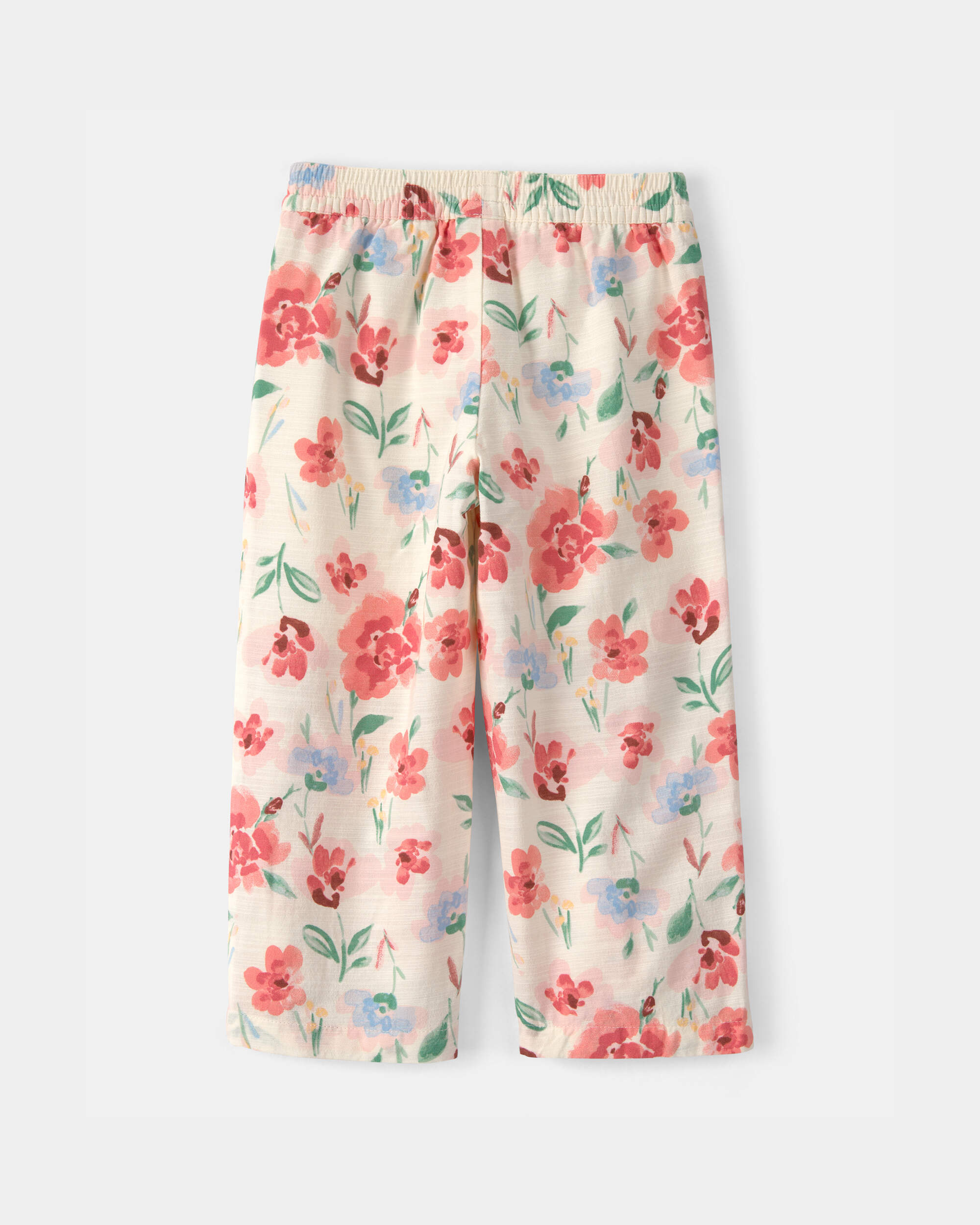 Toddler Girl Floral Pants - Cream