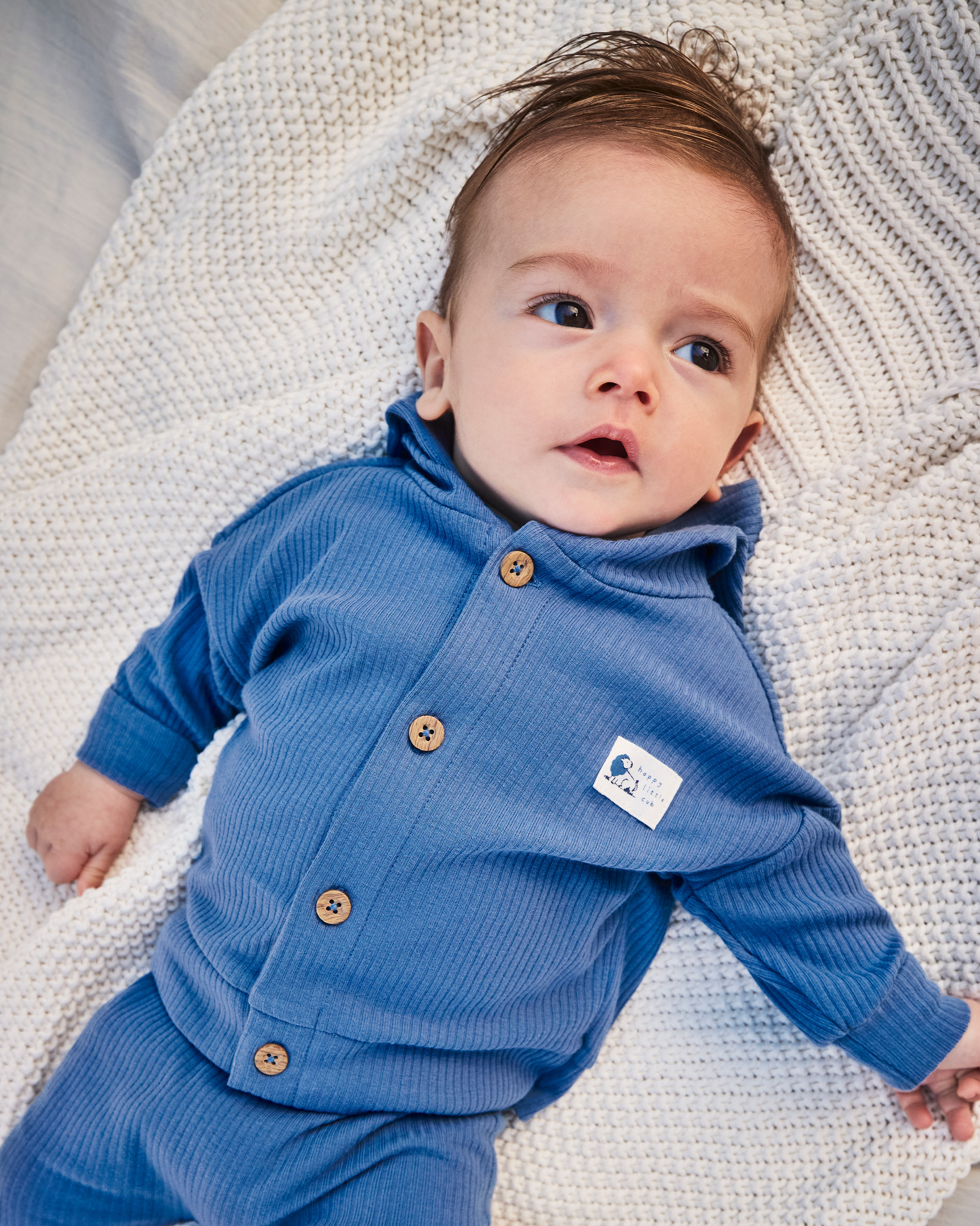 Baby Boy 3-Piece Safari Layering Set - Blue/Cream