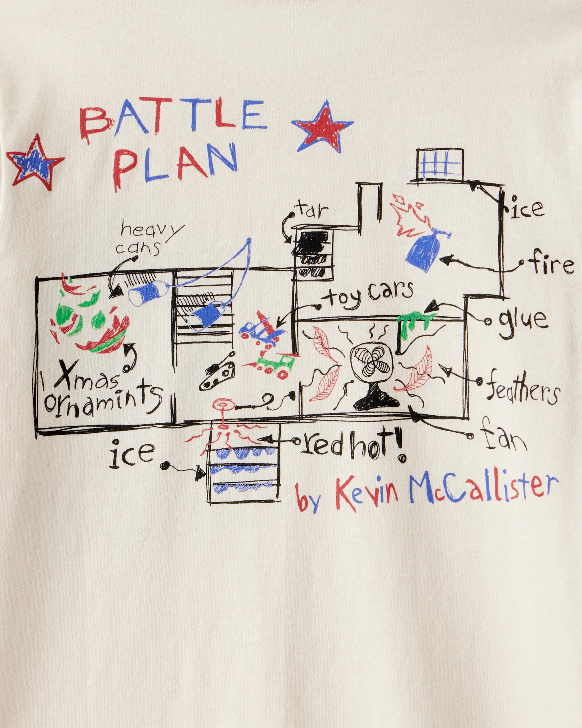 Kid Christmas Home Alone Long-Sleeve Graphic Tee - Cream