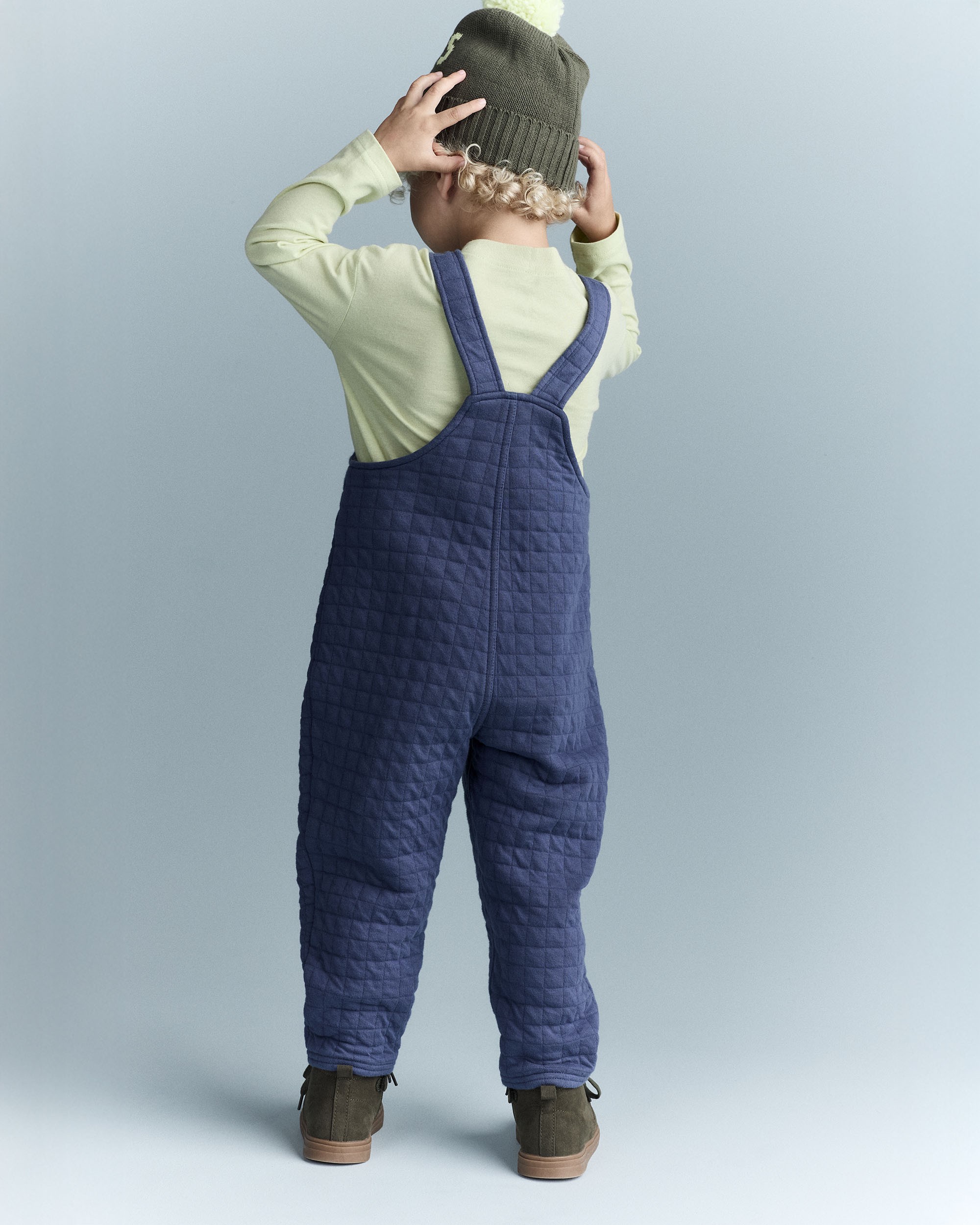 Toddler Wide-Leg Overalls - Dark Blue