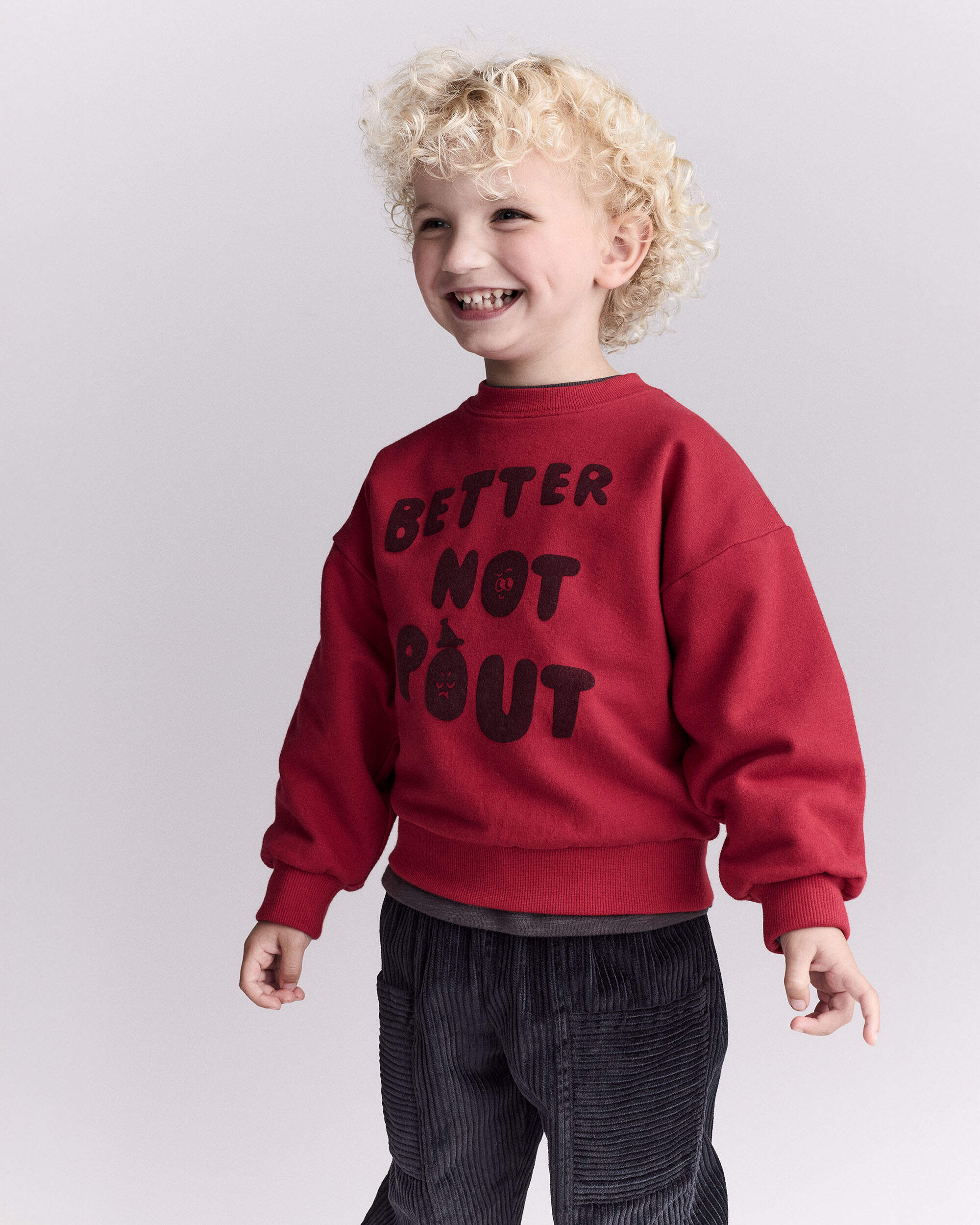 Toddler 'Better Not Pout' Dolman-Sleeve Sweatshirt - Red