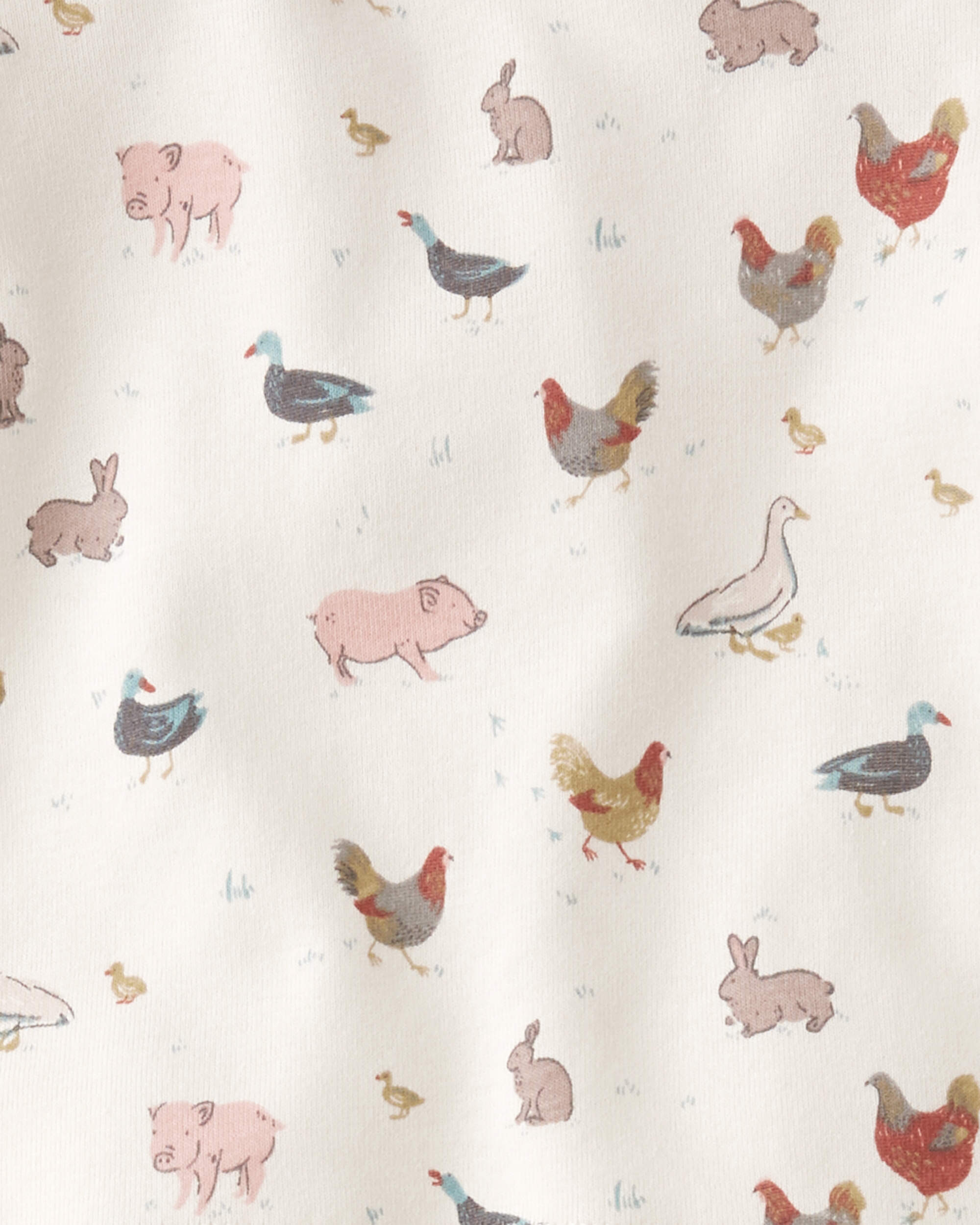 Baby Organic Cotton Pyjamas Barnyard Tails Print