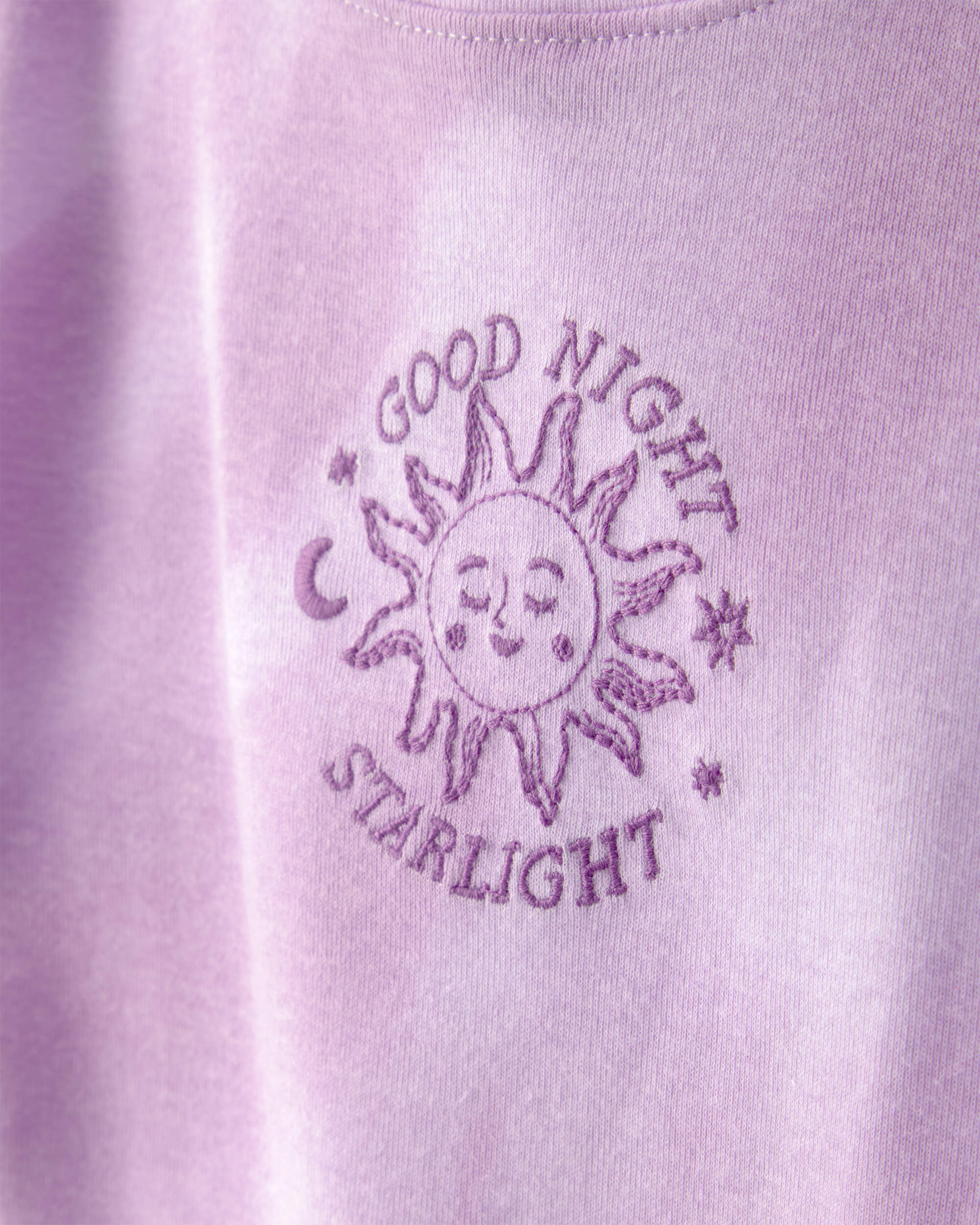 Girls Space Constellation Tie-Dye 100% Cotton Snug Fit 4-Piece Pyjama Set - Purple