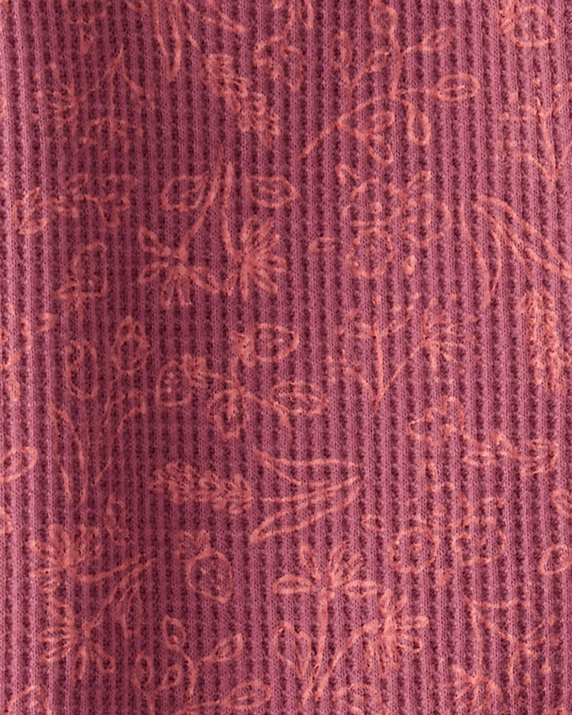 Floral Print Cotton Long-Sleeve 2-Way Zip Sleeper - Pink