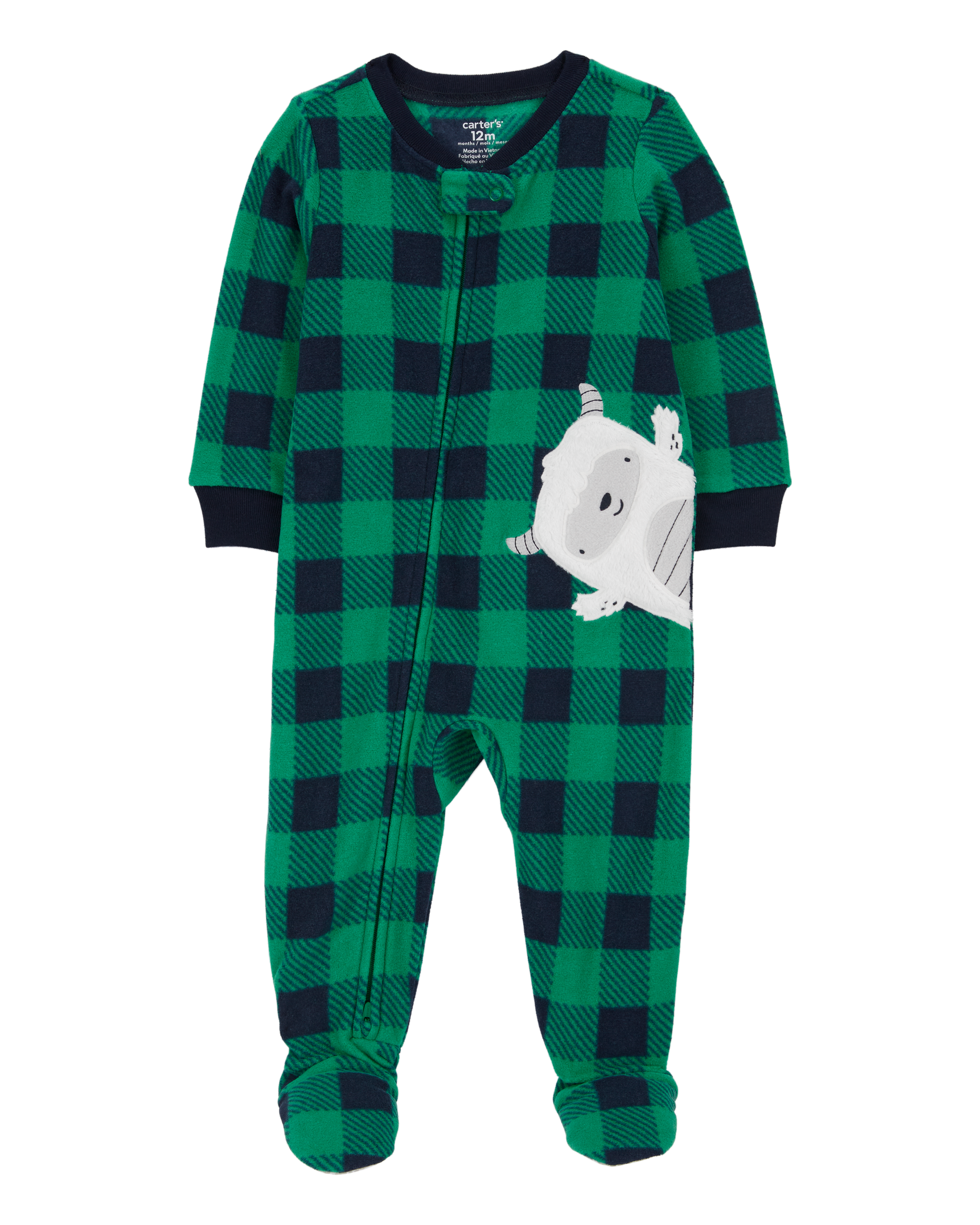 Baby 1-Piece Abominable Snowman Fleece Footie Pyjamas