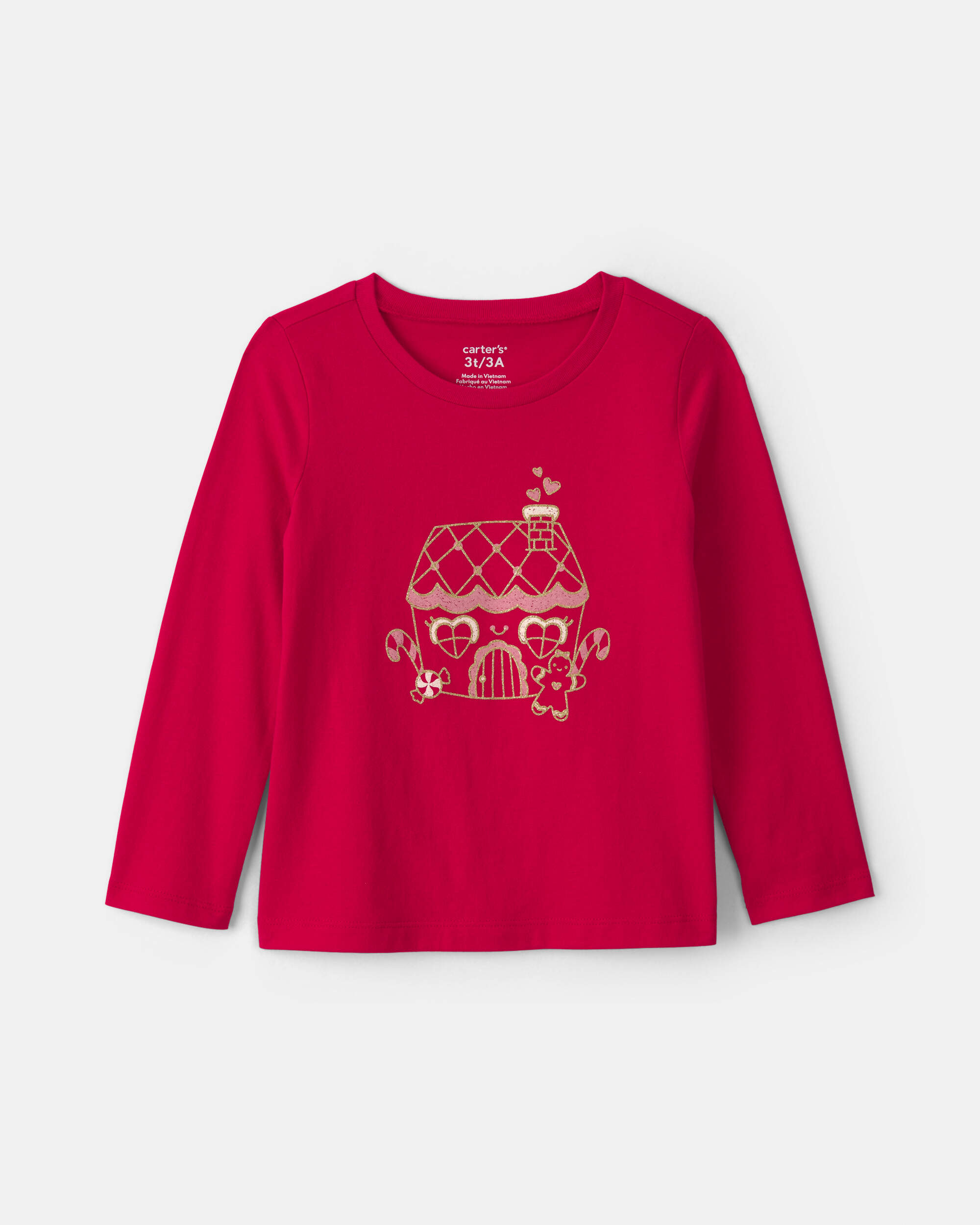 Toddler Girl Gingerbread Long-Sleeve Graphic Tee - Red
