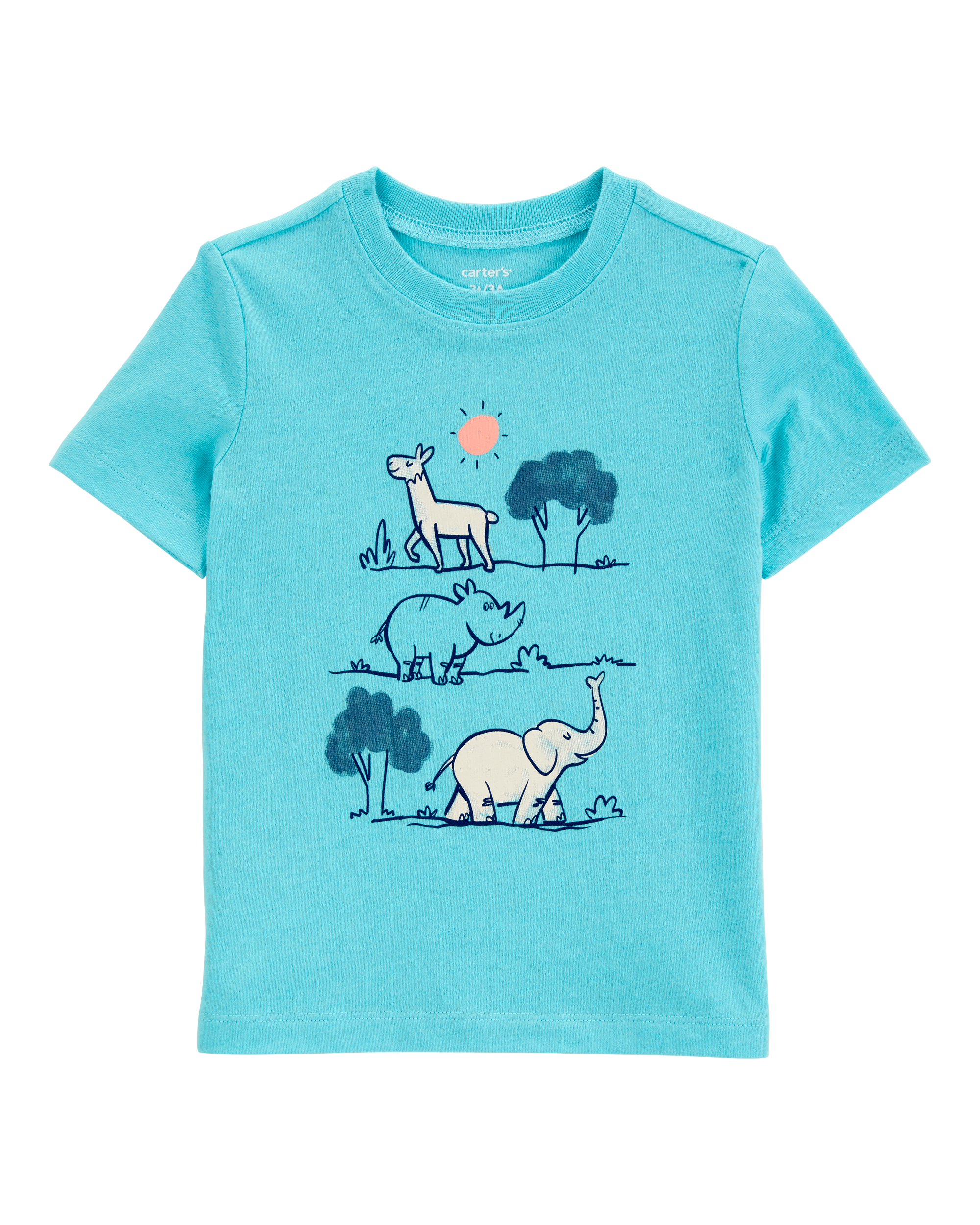 Toddler Zoo Animals Short-Sleeve Graphic Tee - Blue