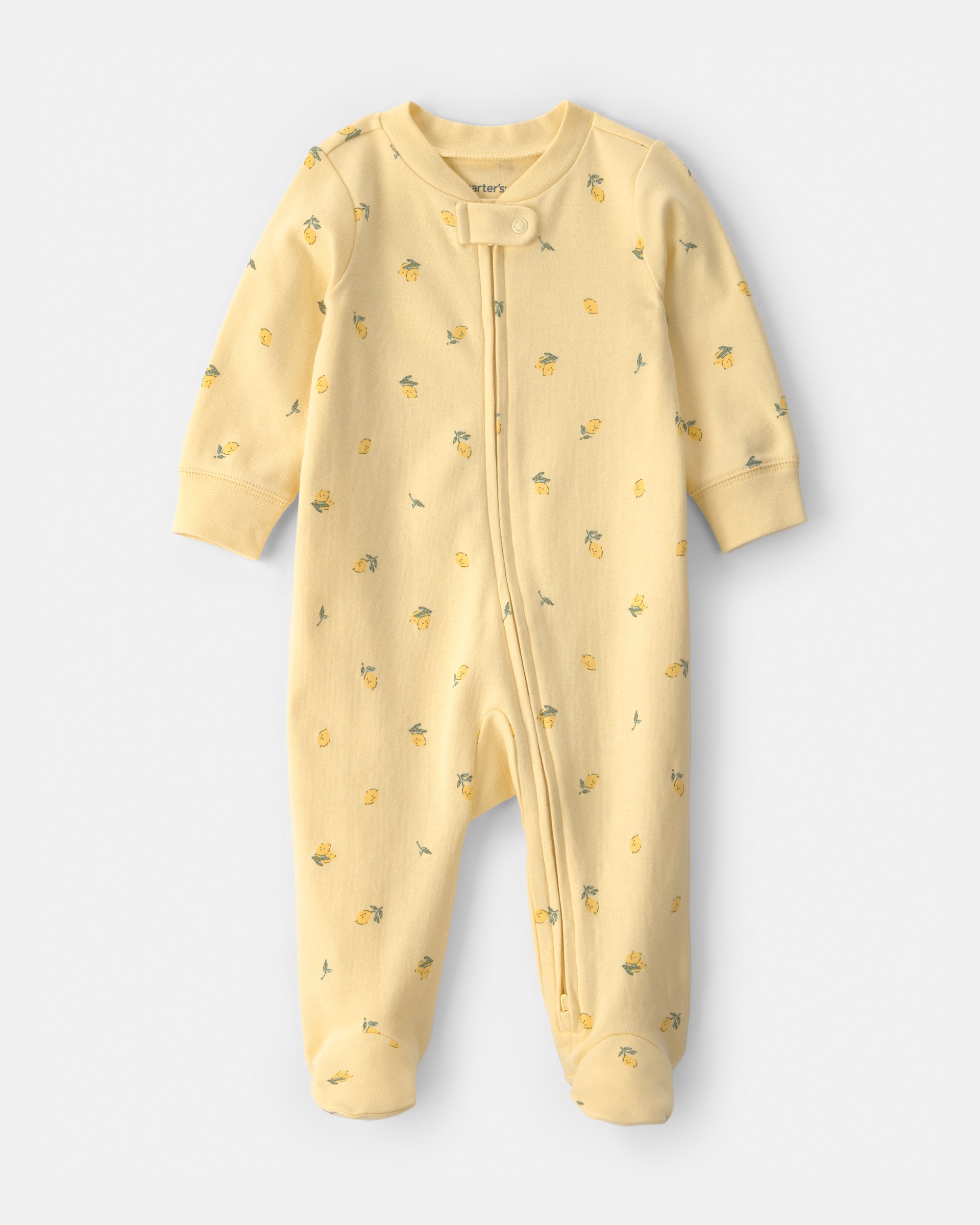 Baby Lemon 2-Way Zip 100% Cotton Sleeper - Yellow