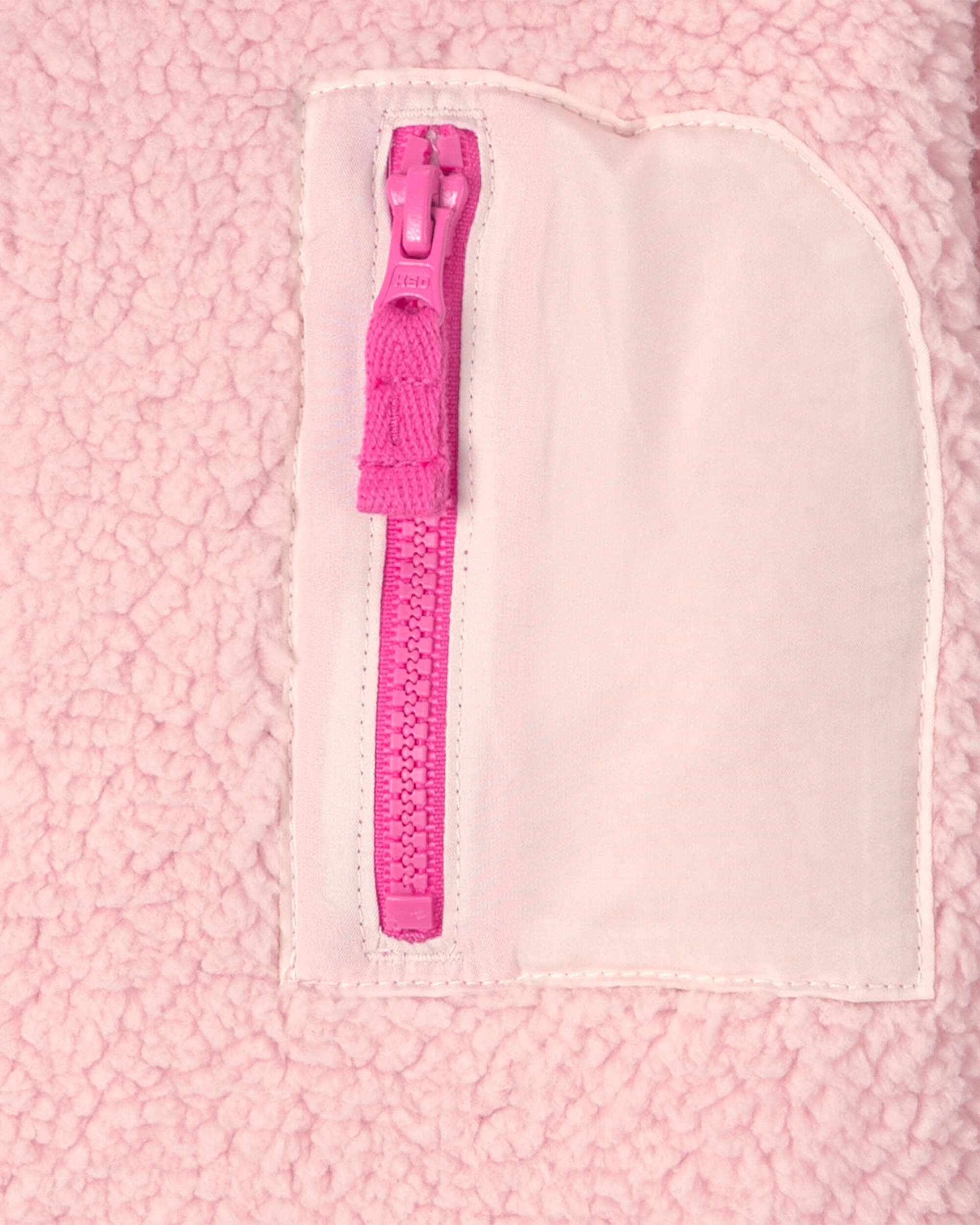 Toddler Girl Teddy Fleece Zip-Up Hoodie - Pink