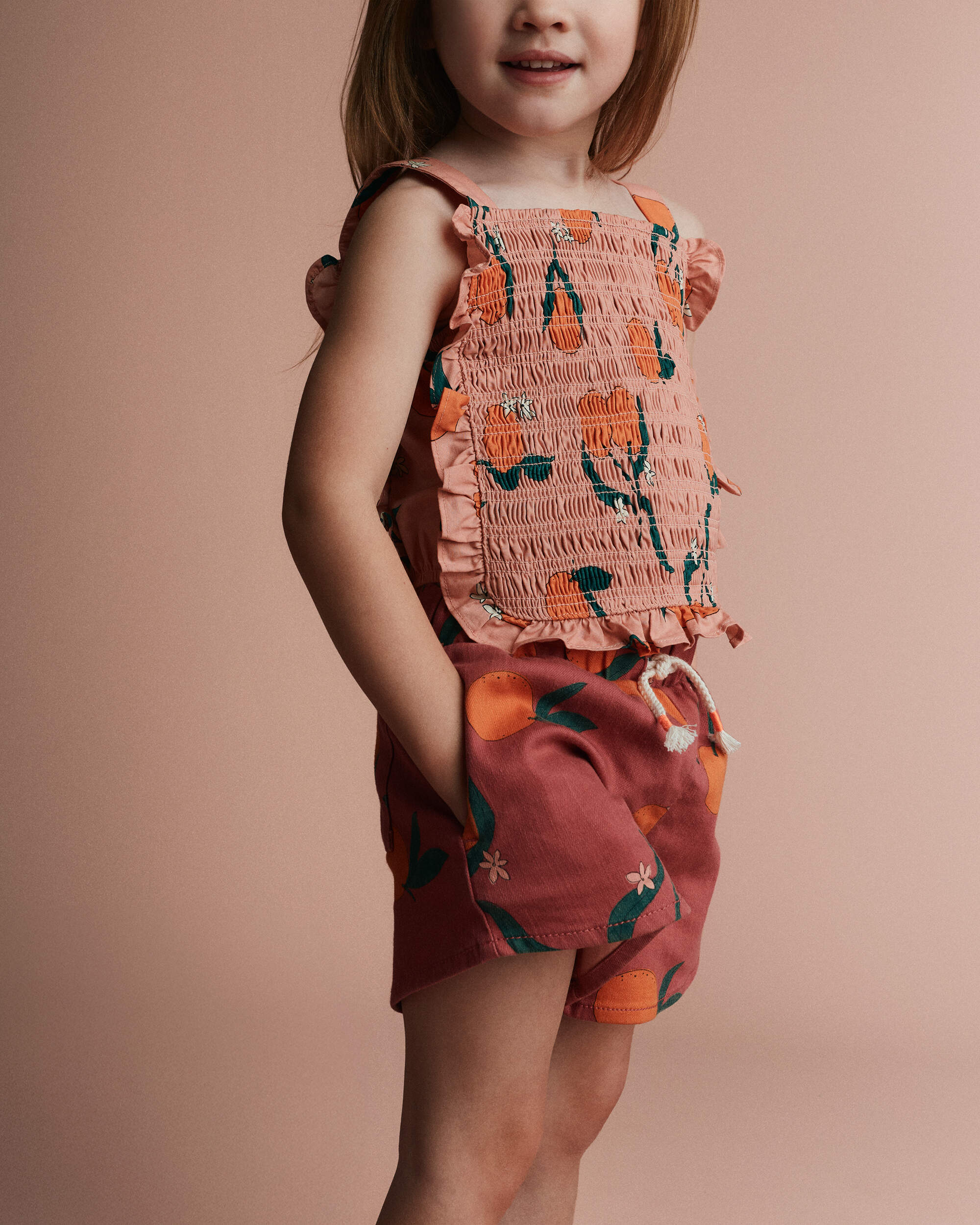 Toddler Girl A-Line Shorts Clementine Grove Print - Burgundy