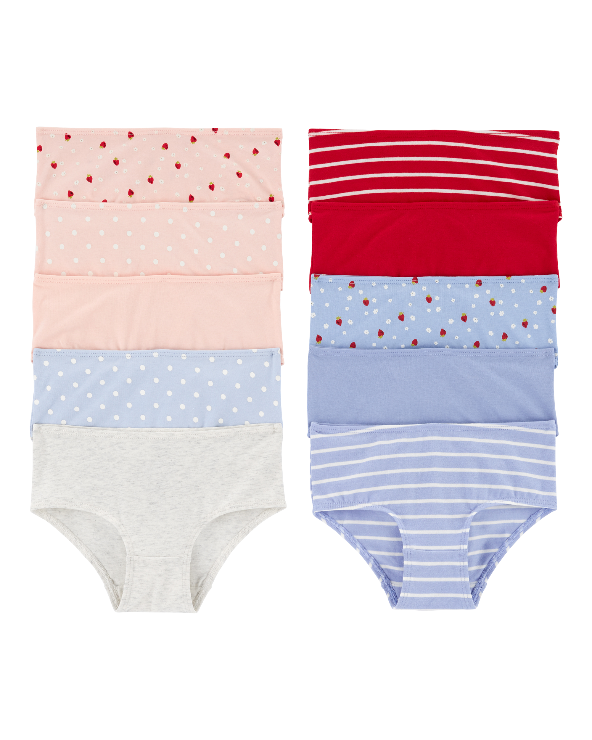 Kid 10-Pack Strawberry Brief Stretch Cotton Undies