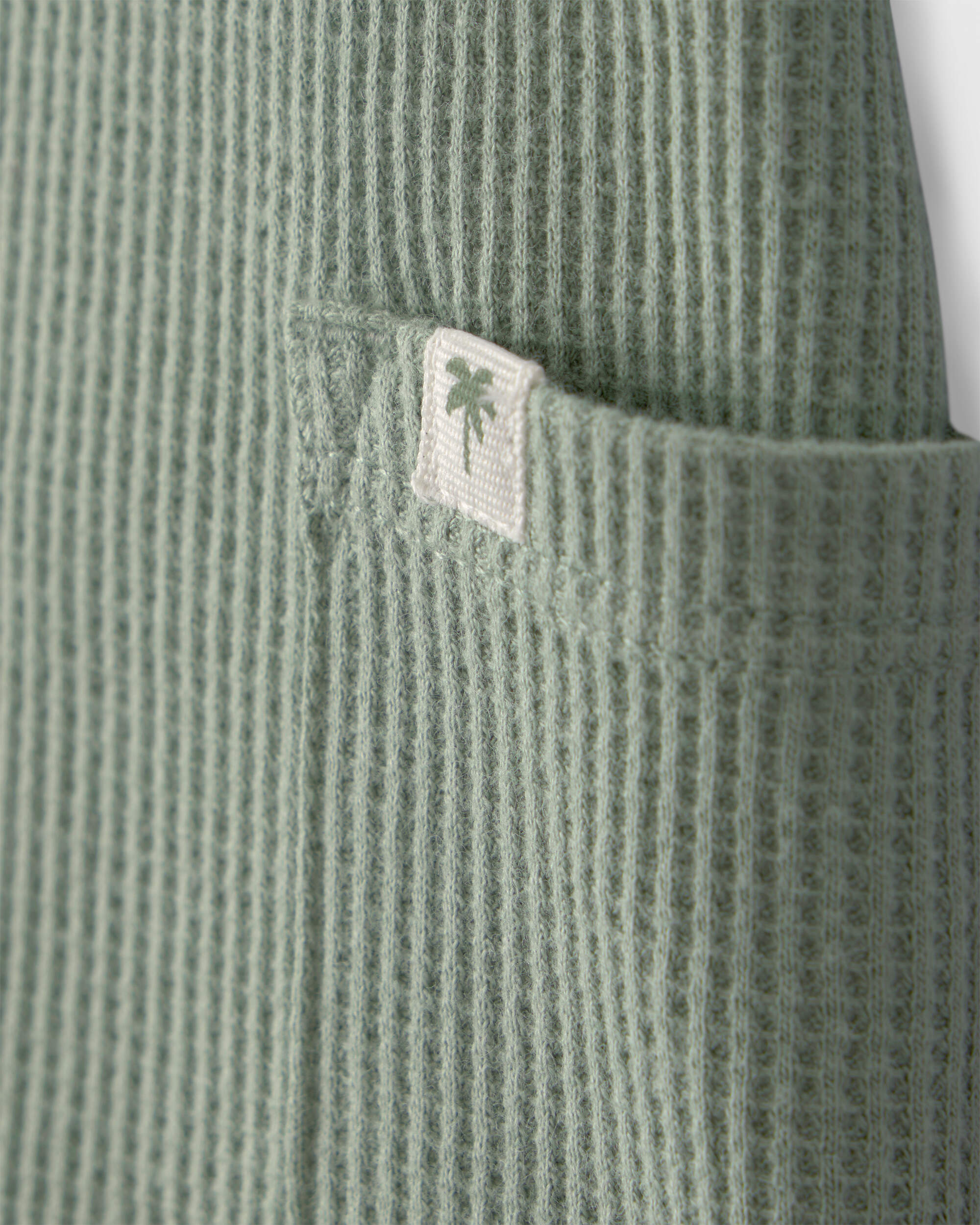 Baby Boy Solid Thermal Sleeveless Romper - Green