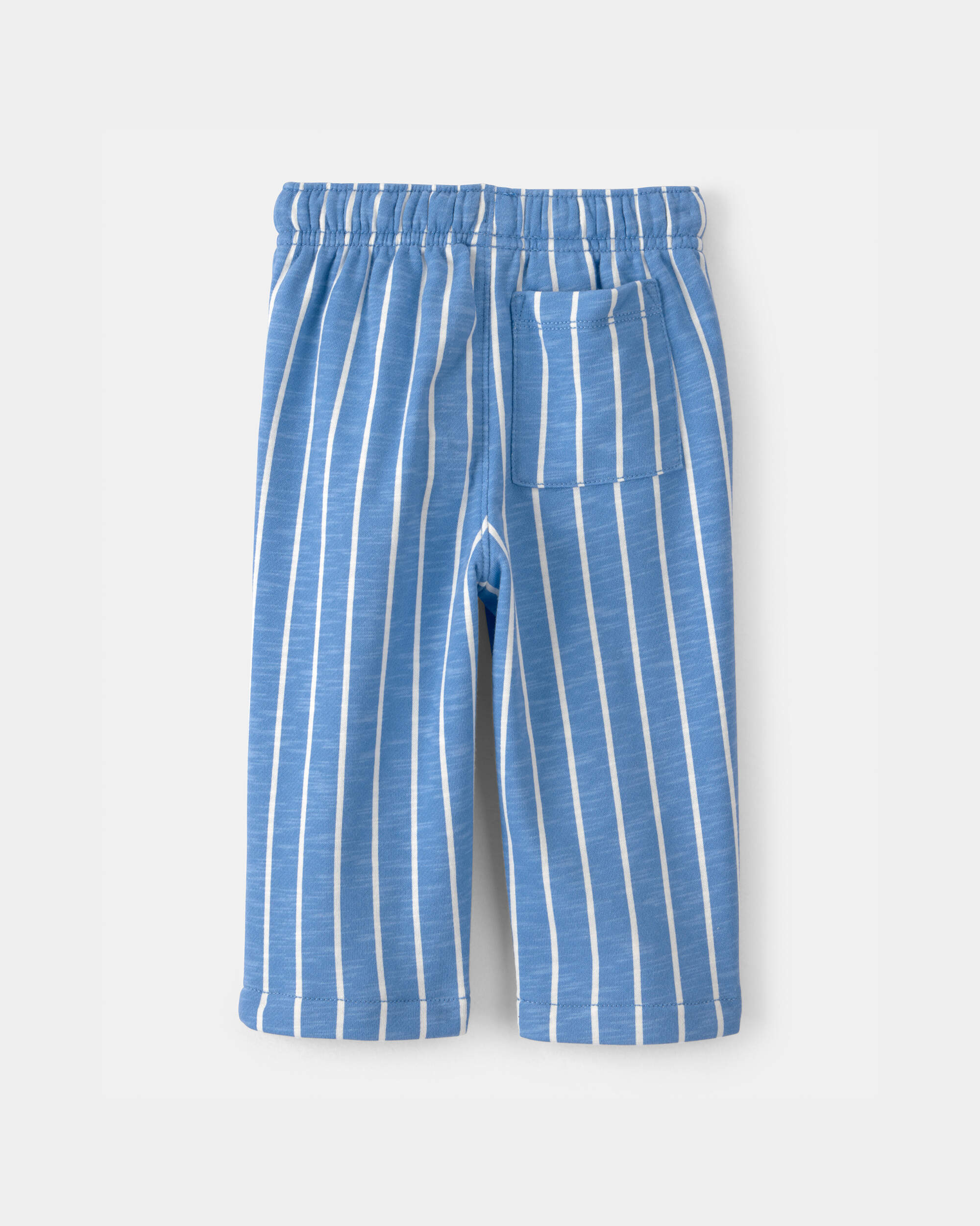 Baby Striped French Terry Pants - Blue/White