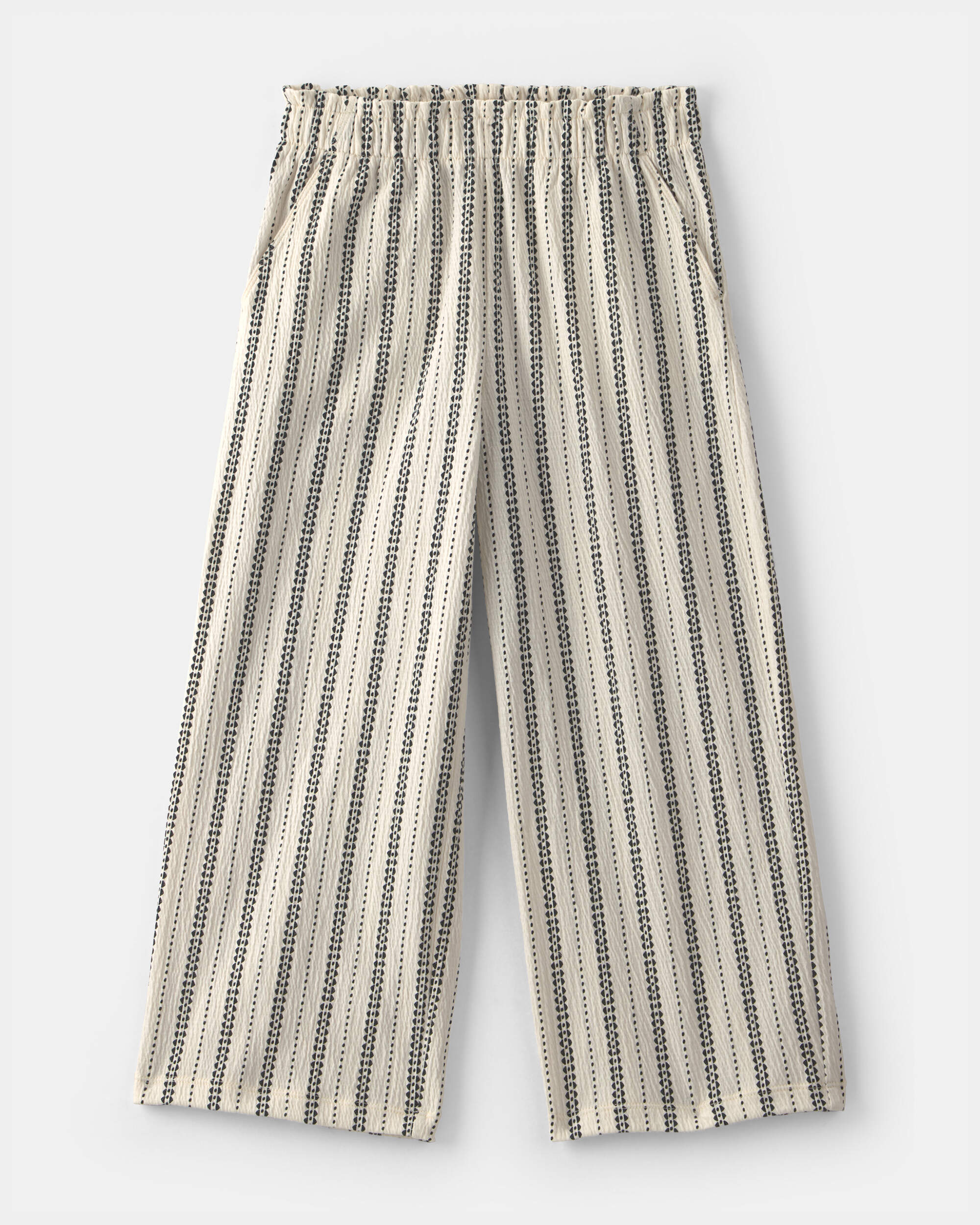 Girls Striped Pants - Ivory