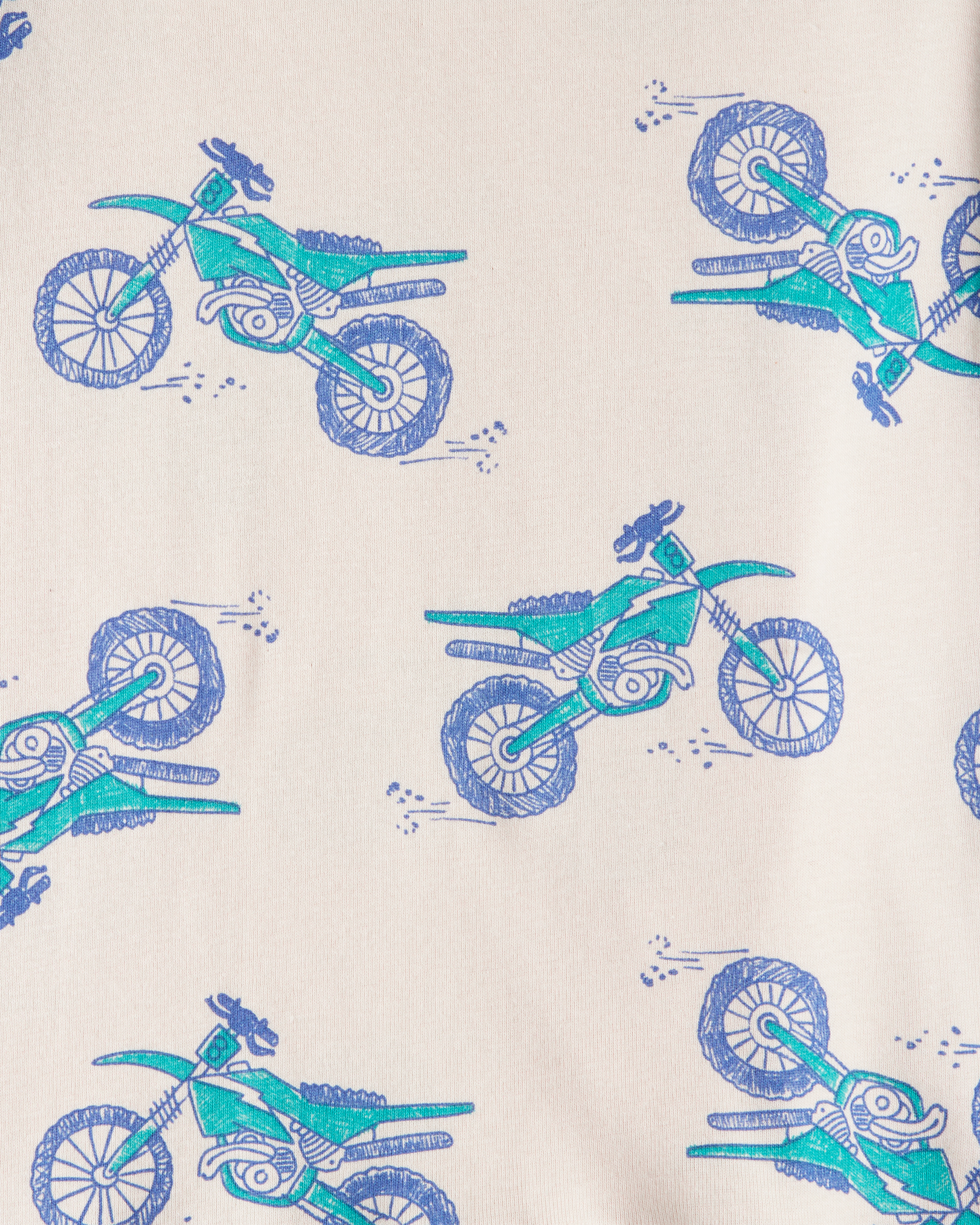 Boys Snowmobile 100% Cotton Loose Fit 4-Piece Pyjamas - Green