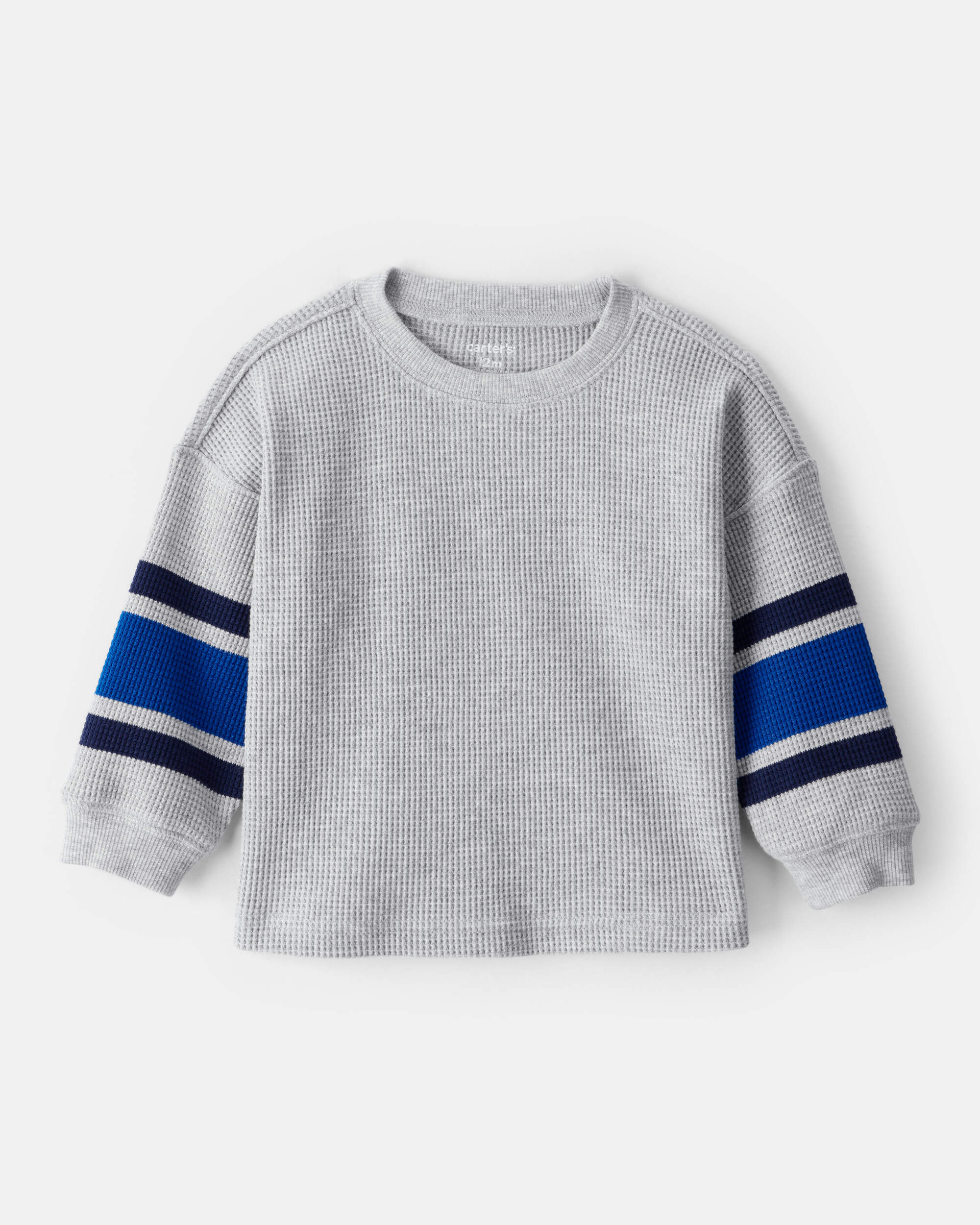 Baby Boy Thermal Long-Sleeve T-Shirt - Grey/Navy