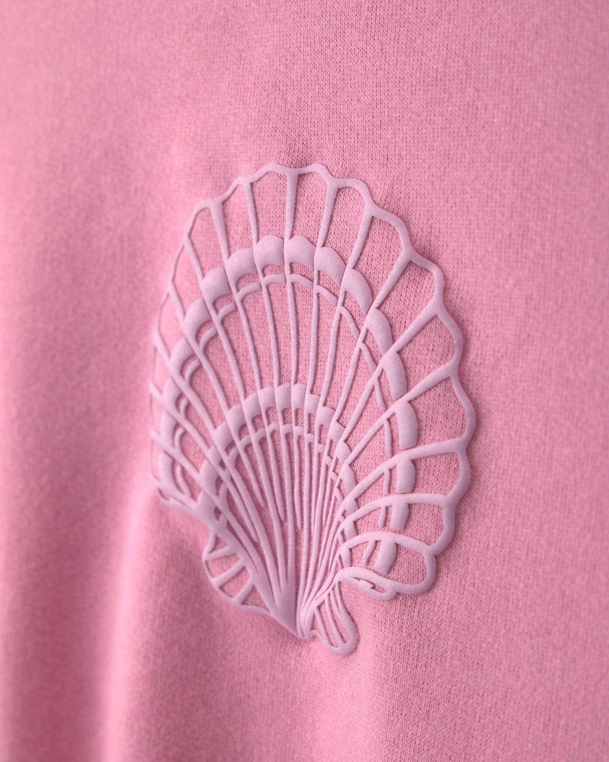 Girls Shell French Terry Top - Pink