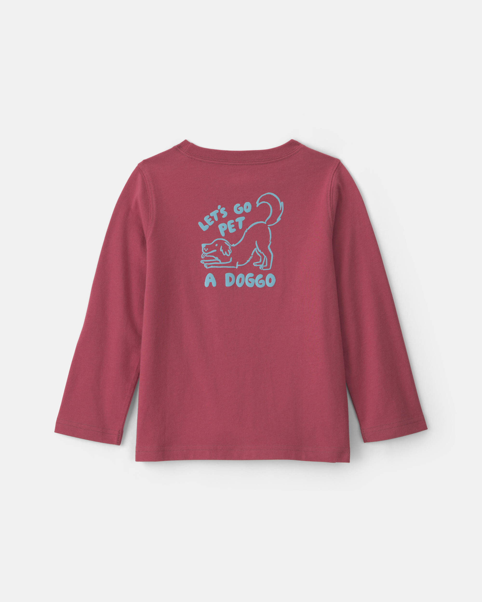 Toddler Boy 'Let's Go Pet A Doggo' Long-Sleeve Graphic Tee - Burgundy