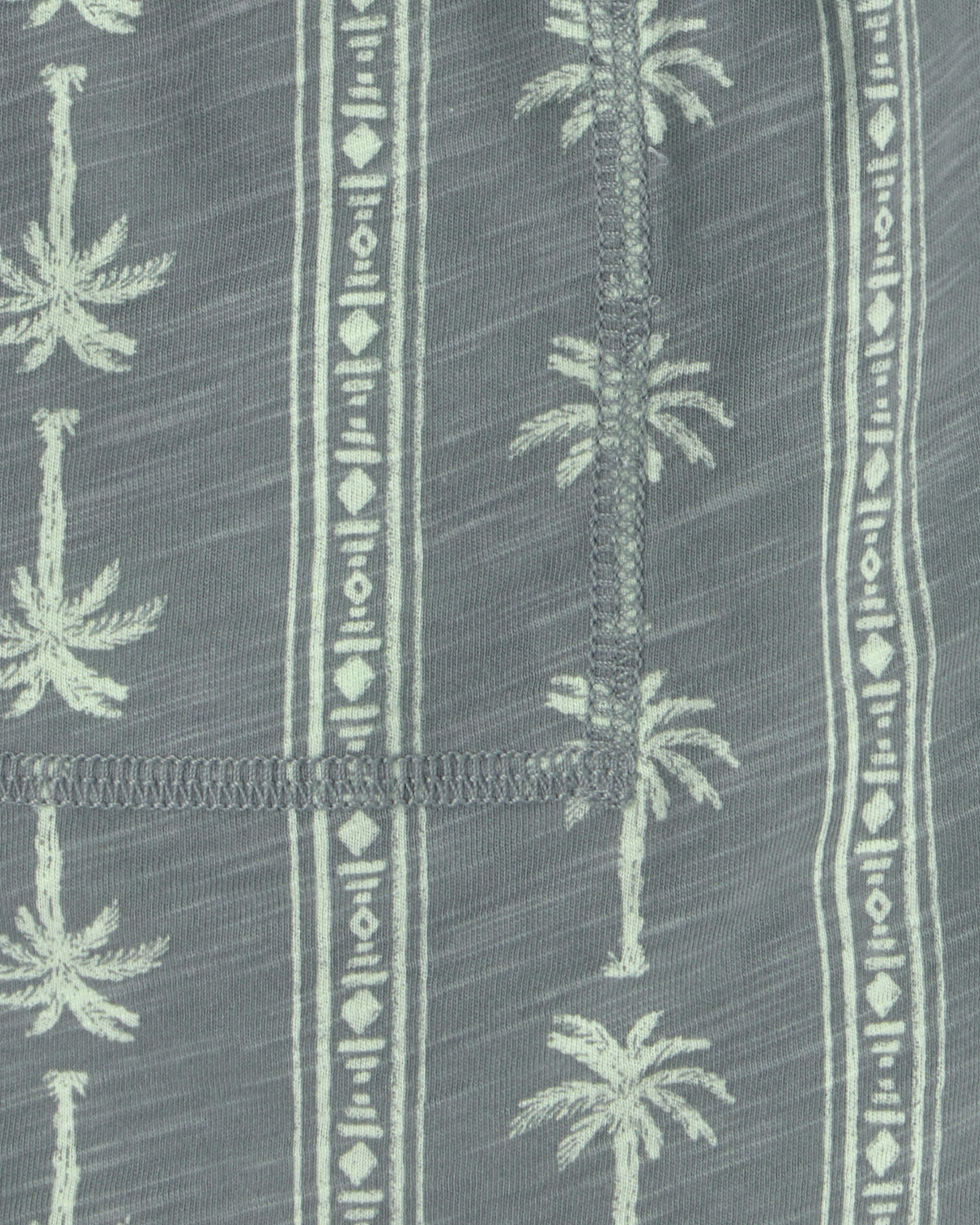 Boys Palm Tree Knit Shorts - Grey/Green