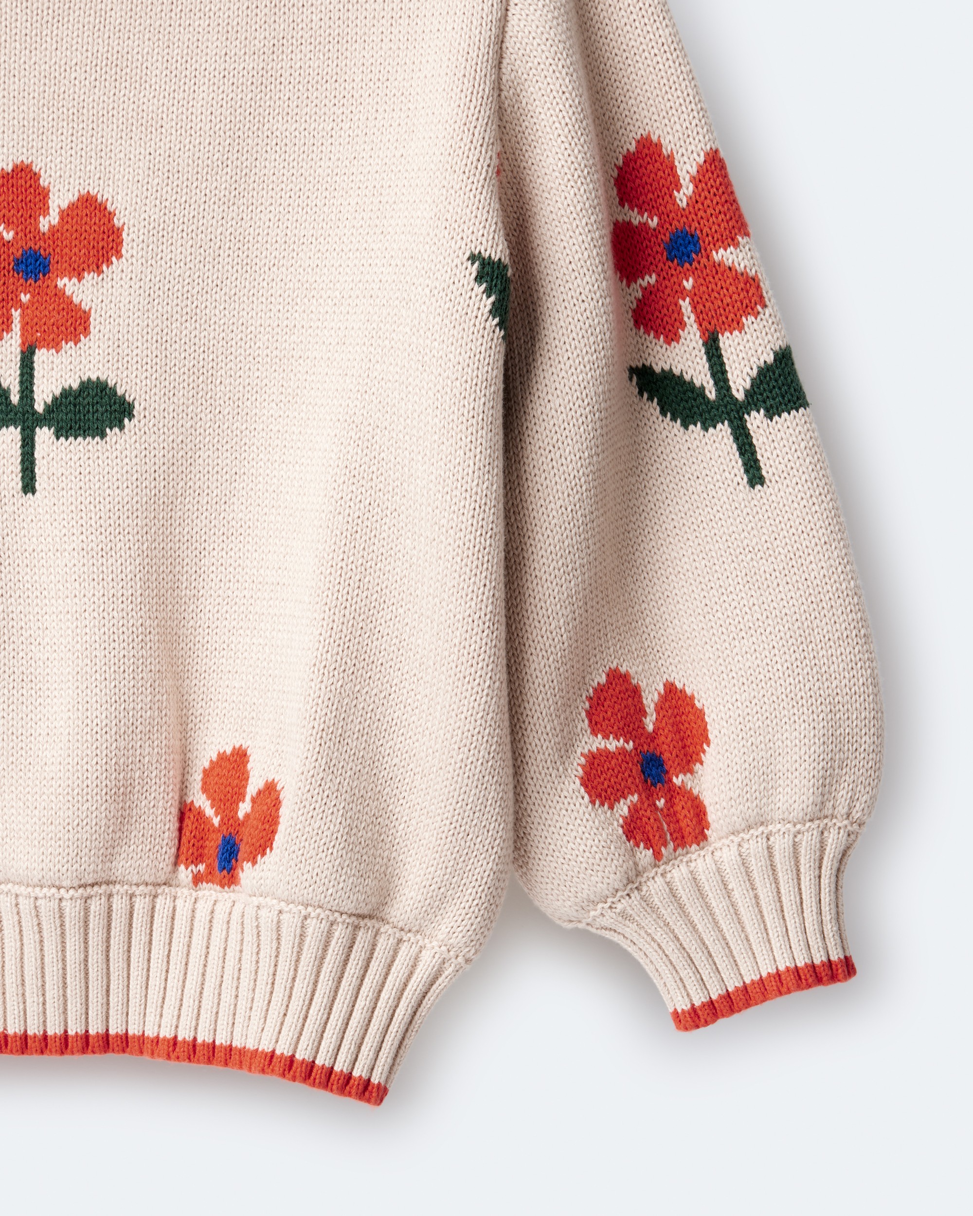 Toddler Girl Floral Pullover Sweater - Khaki