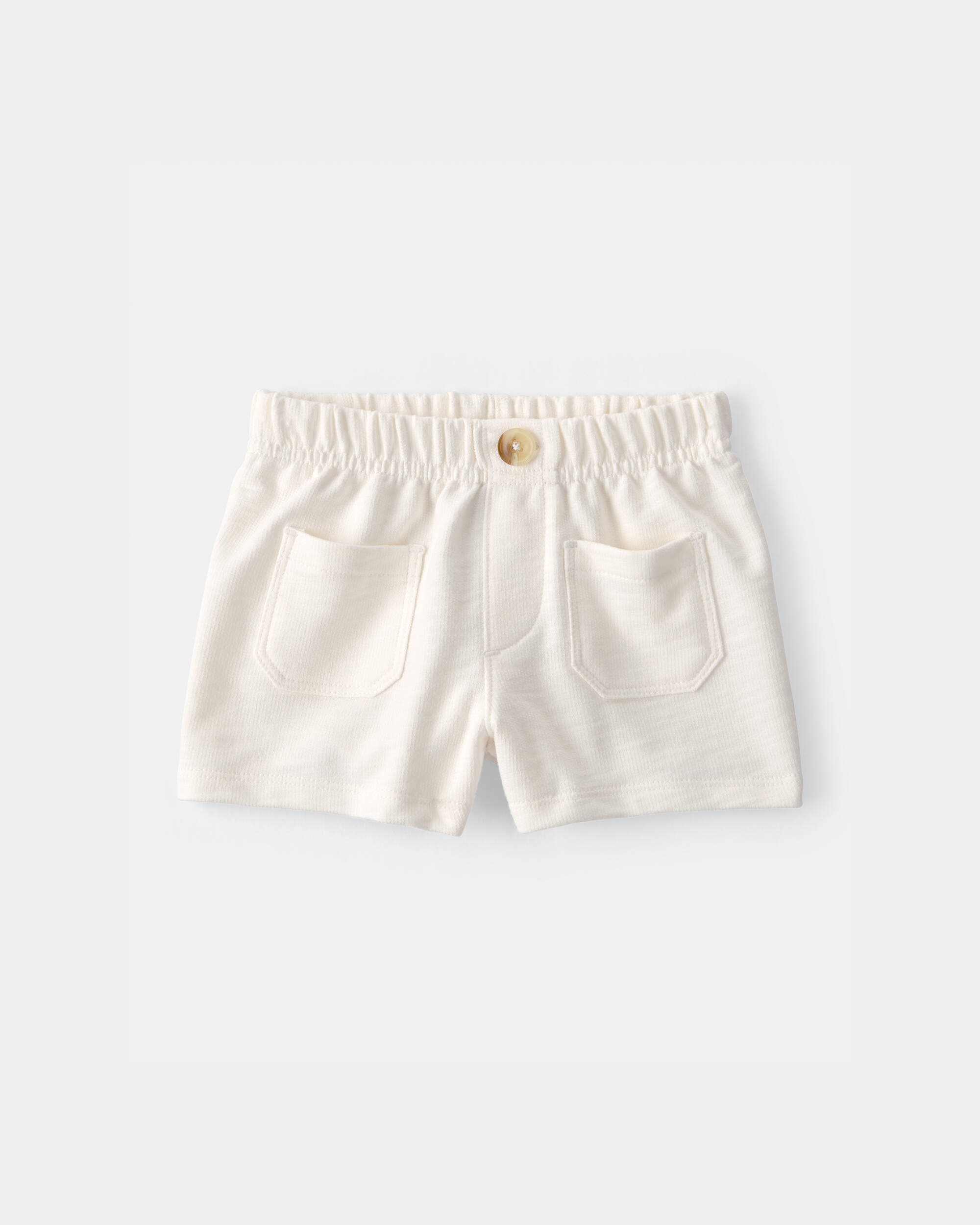 Baby Girl 2-Piece Shell Top & Short Set - Yellow/White