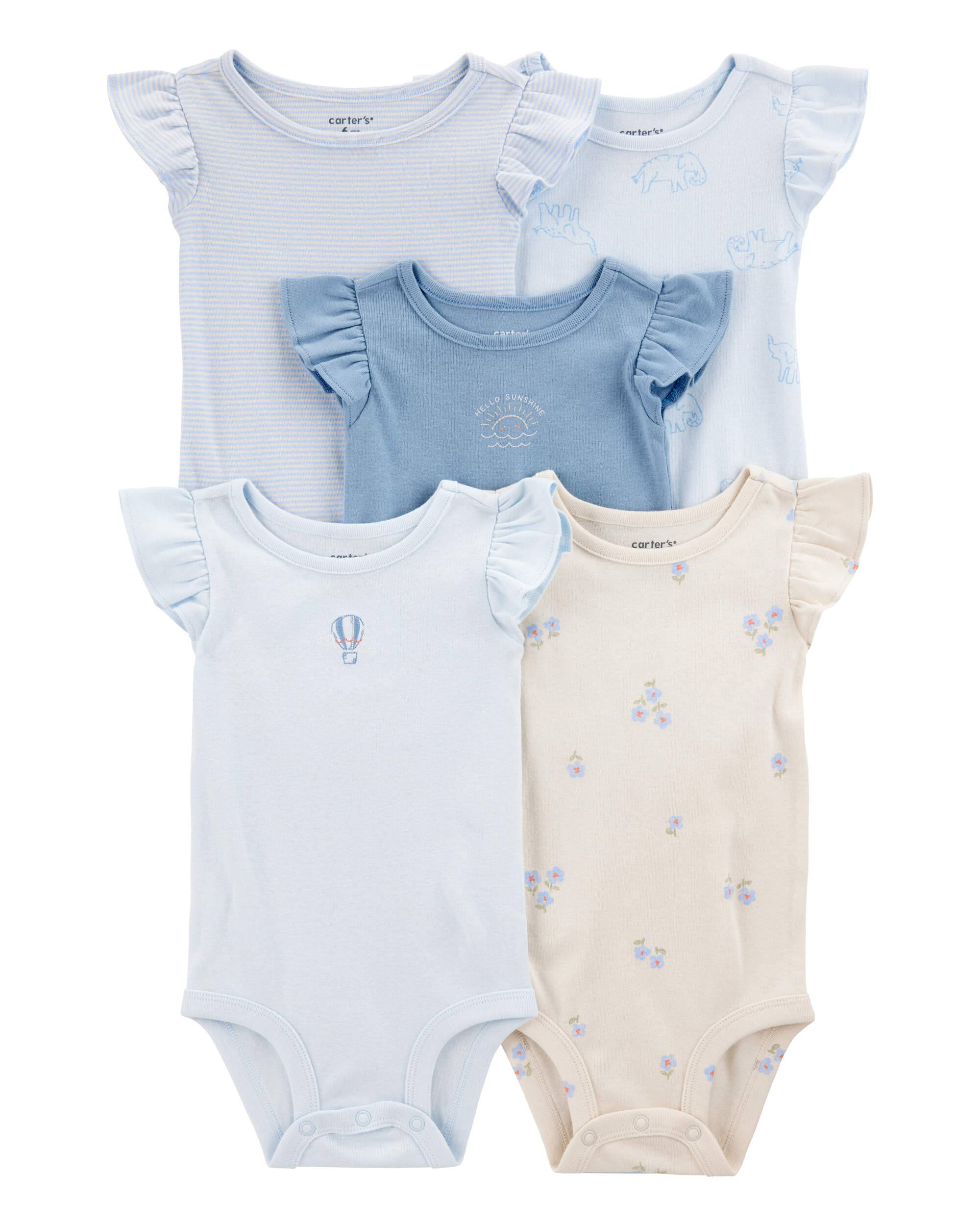 Baby Girl 5-Pack Short-Sleeve Bodysuits