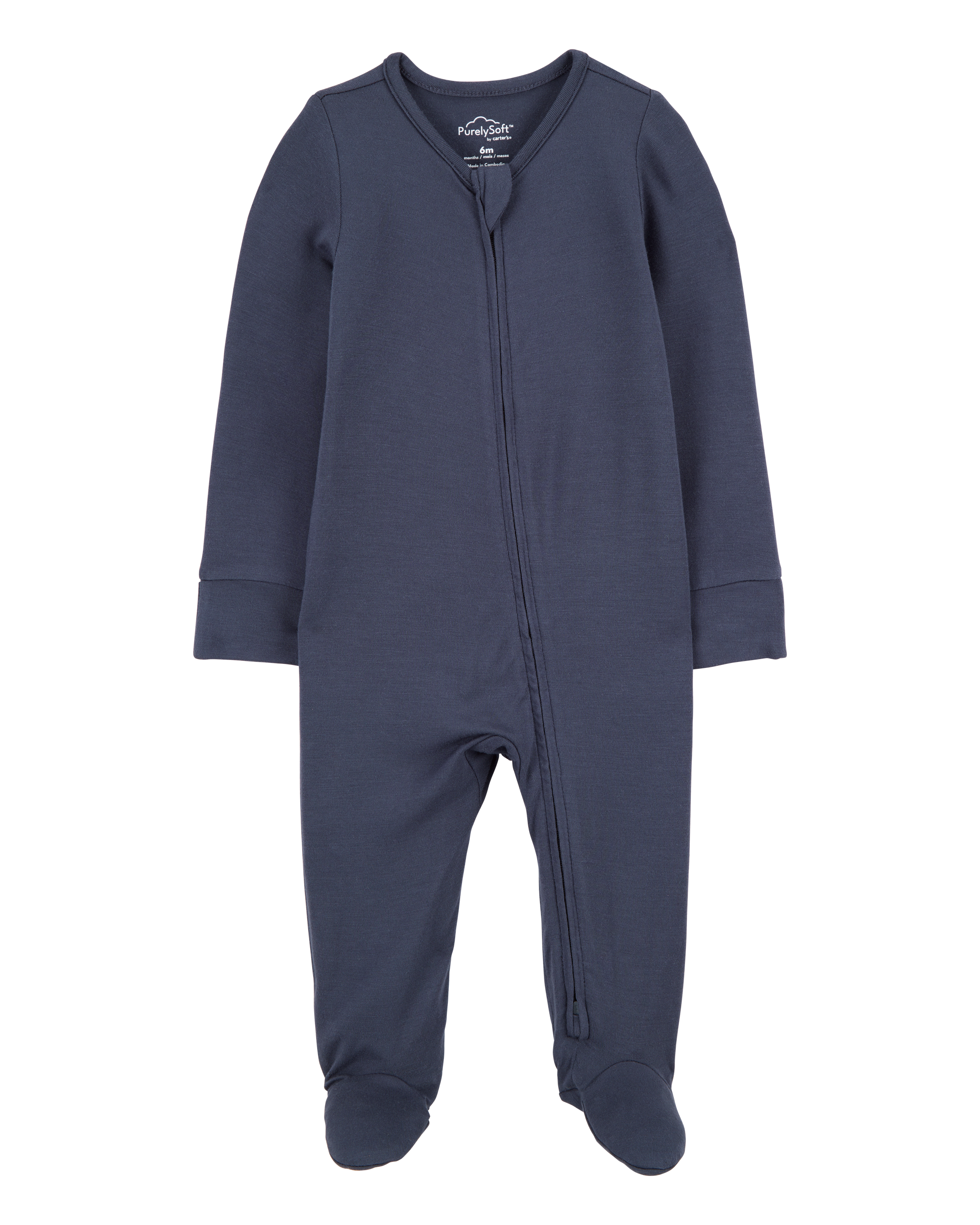 Baby Boy Zip-Up PurelySoft Sleeper Pyjamas - Navy