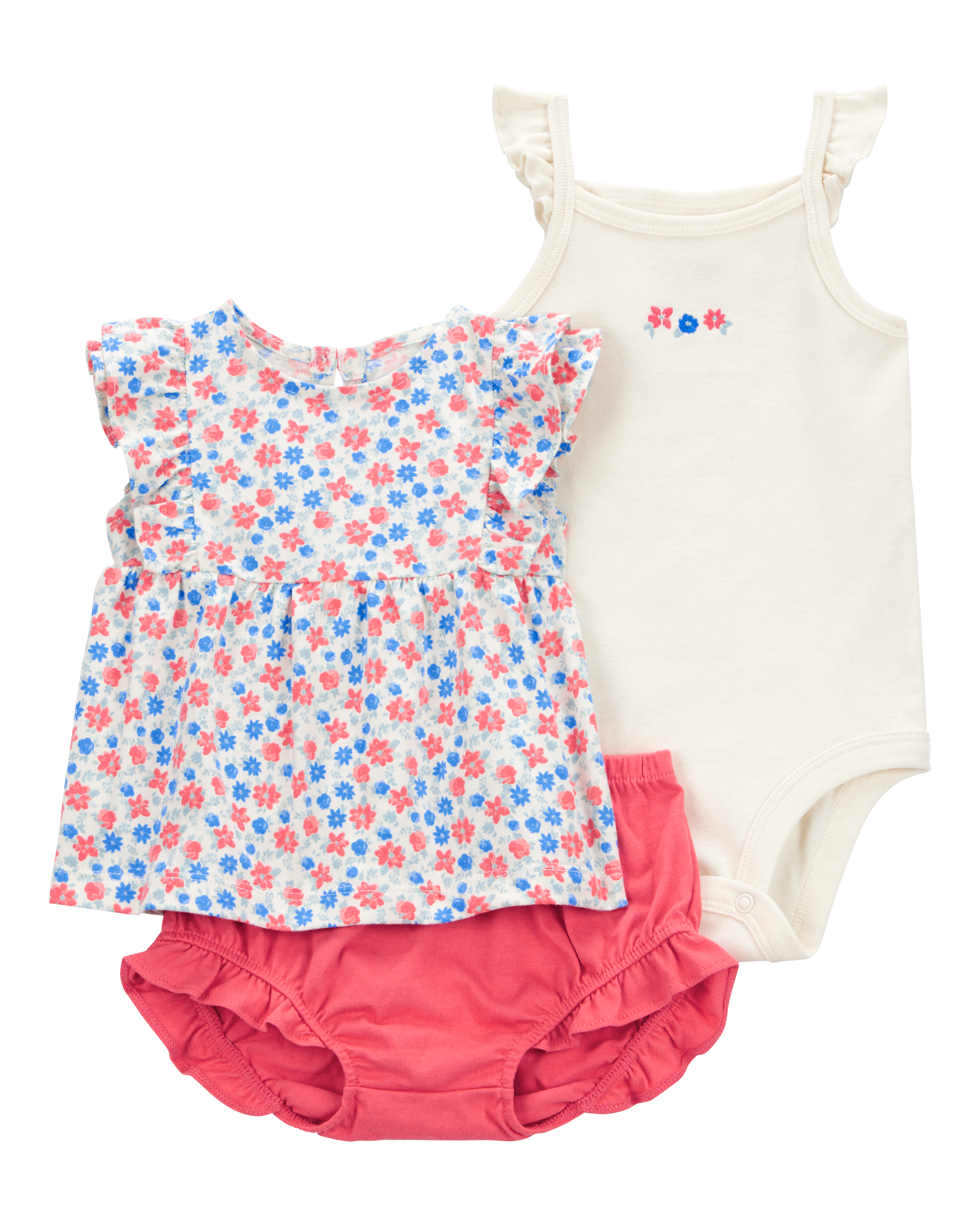 Baby 3-Piece Floral Little Diaper Cover Set