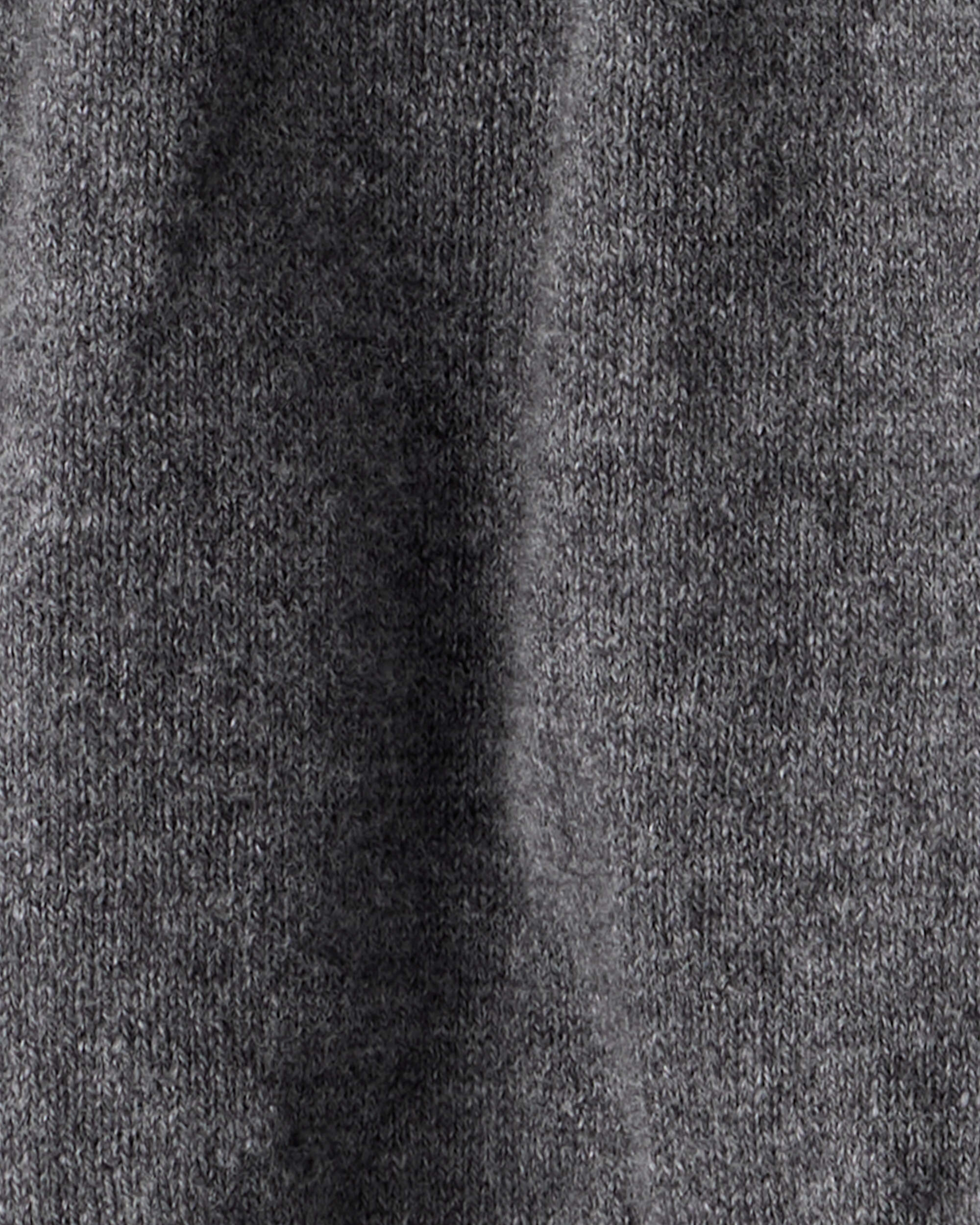 Baby Girl Bow Print Cotton Long-Sleeve Dress Set - White/Grey