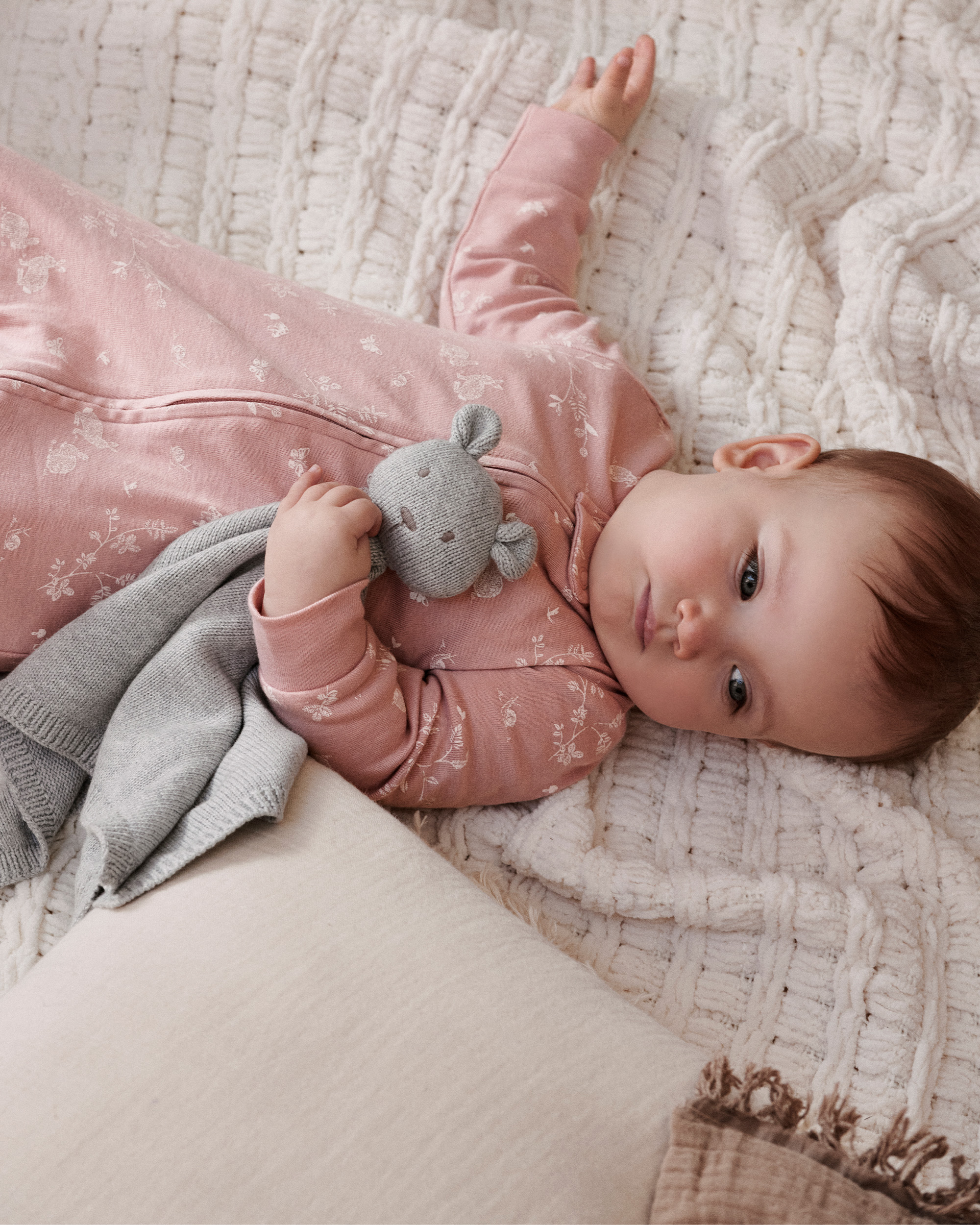 Baby Girl Organic Cotton Sleeper Pink Bunnies Print