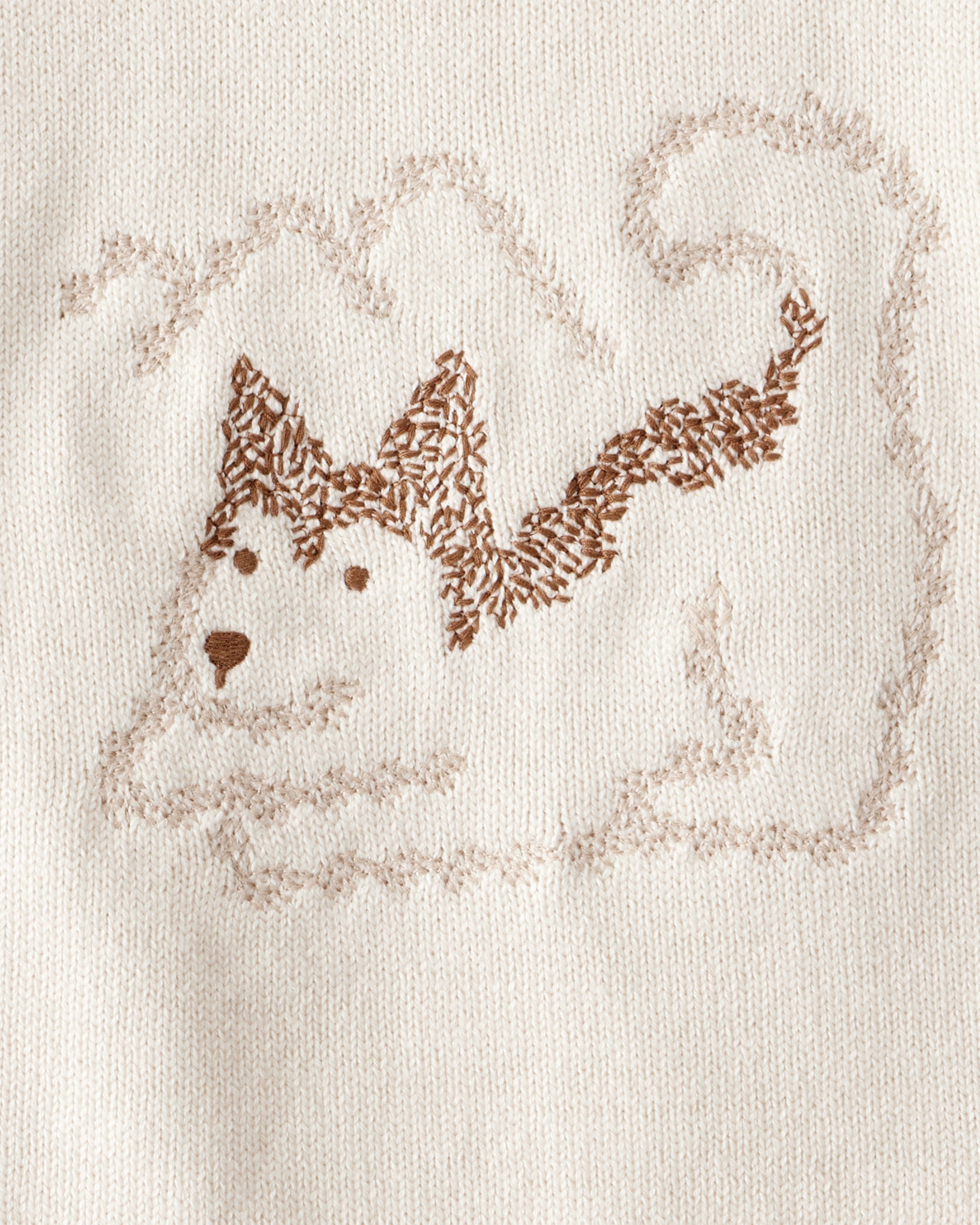 Baby Boy 2-Piece Dog Sweater & Pant Set - Cream