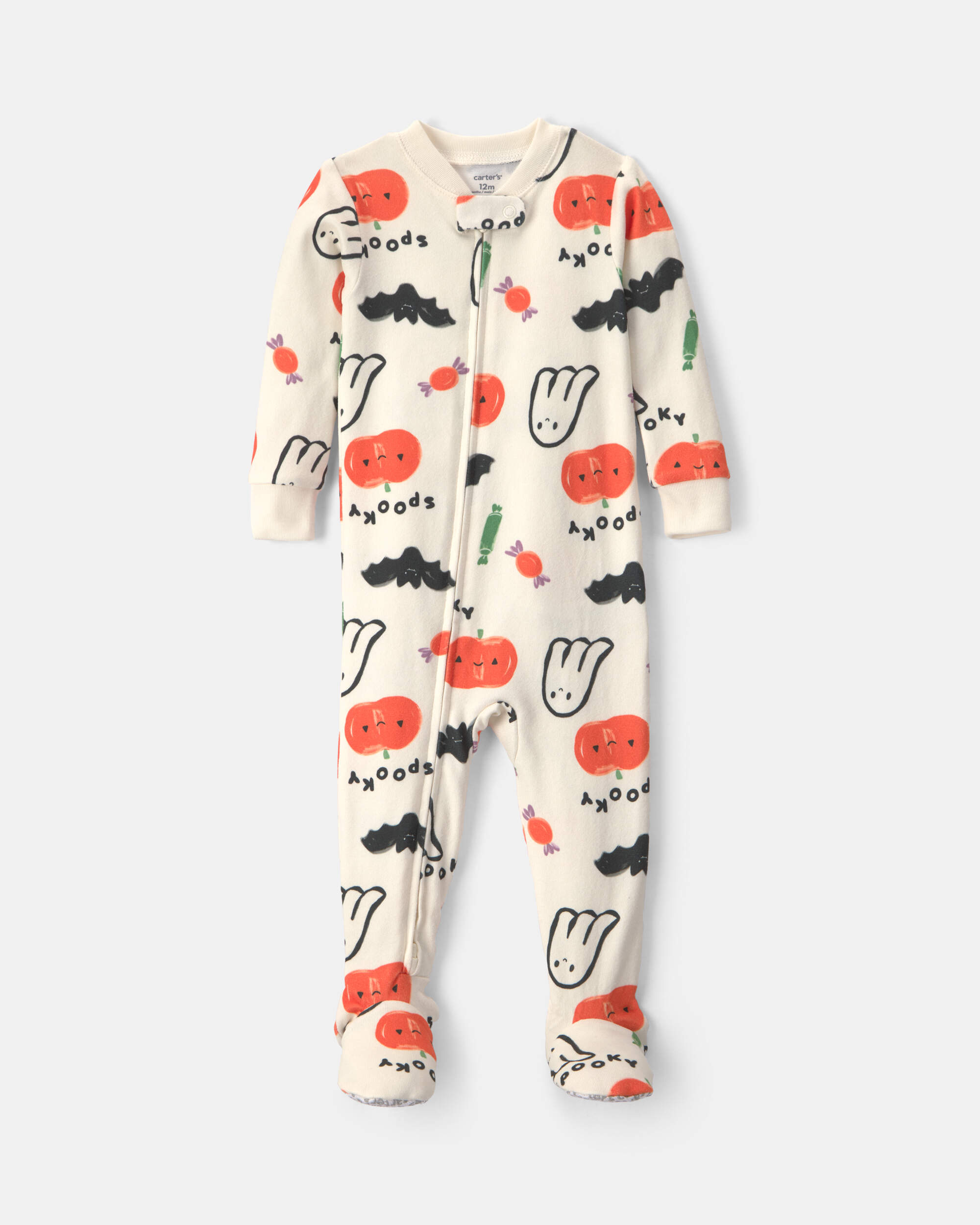 Baby 1-Piece Halloween Snug Fit Footed Pyjama - Cream