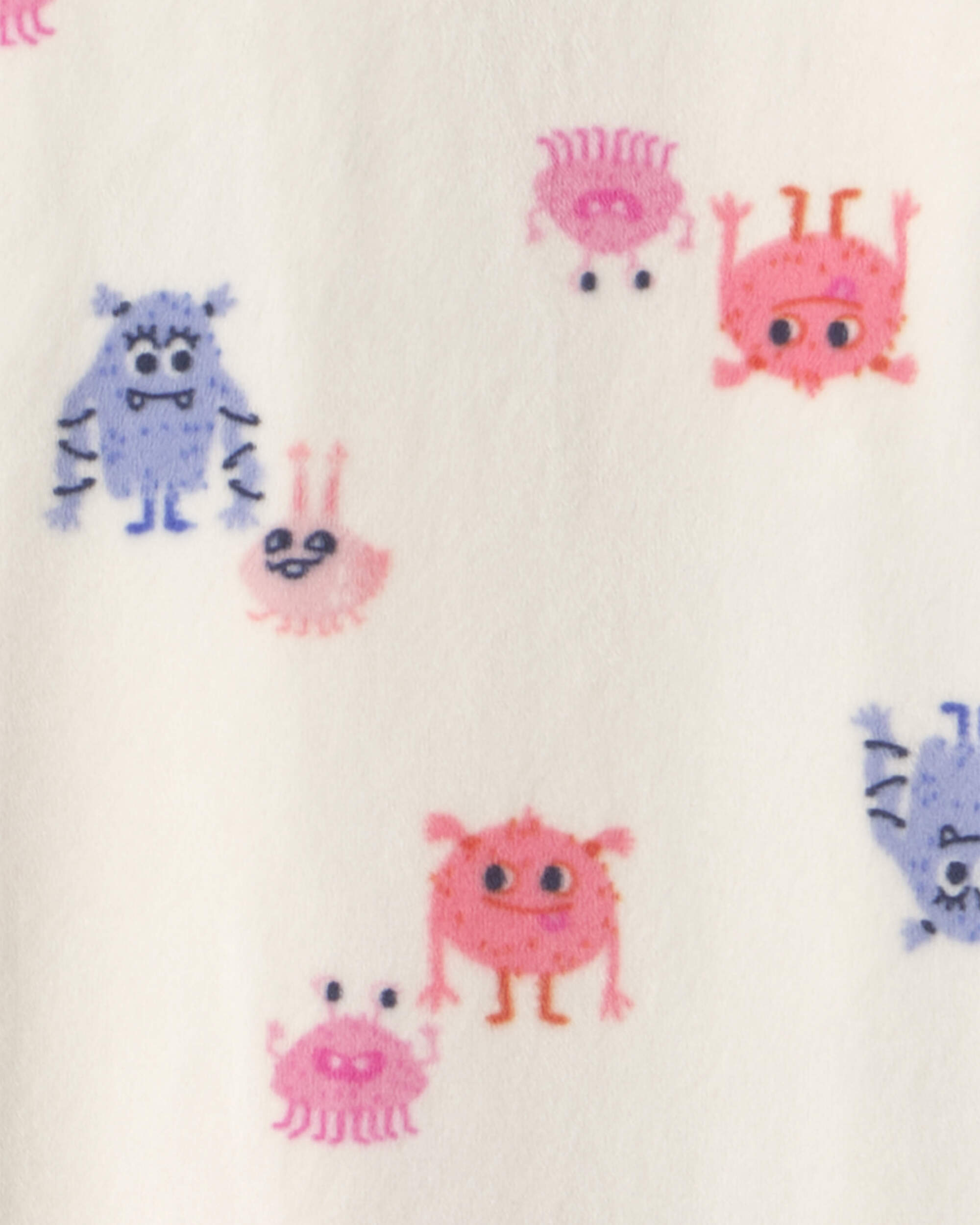 Toddler Girl 1-Piece Monster DreamPlush Snug Fit Footed Pyjama - Cream