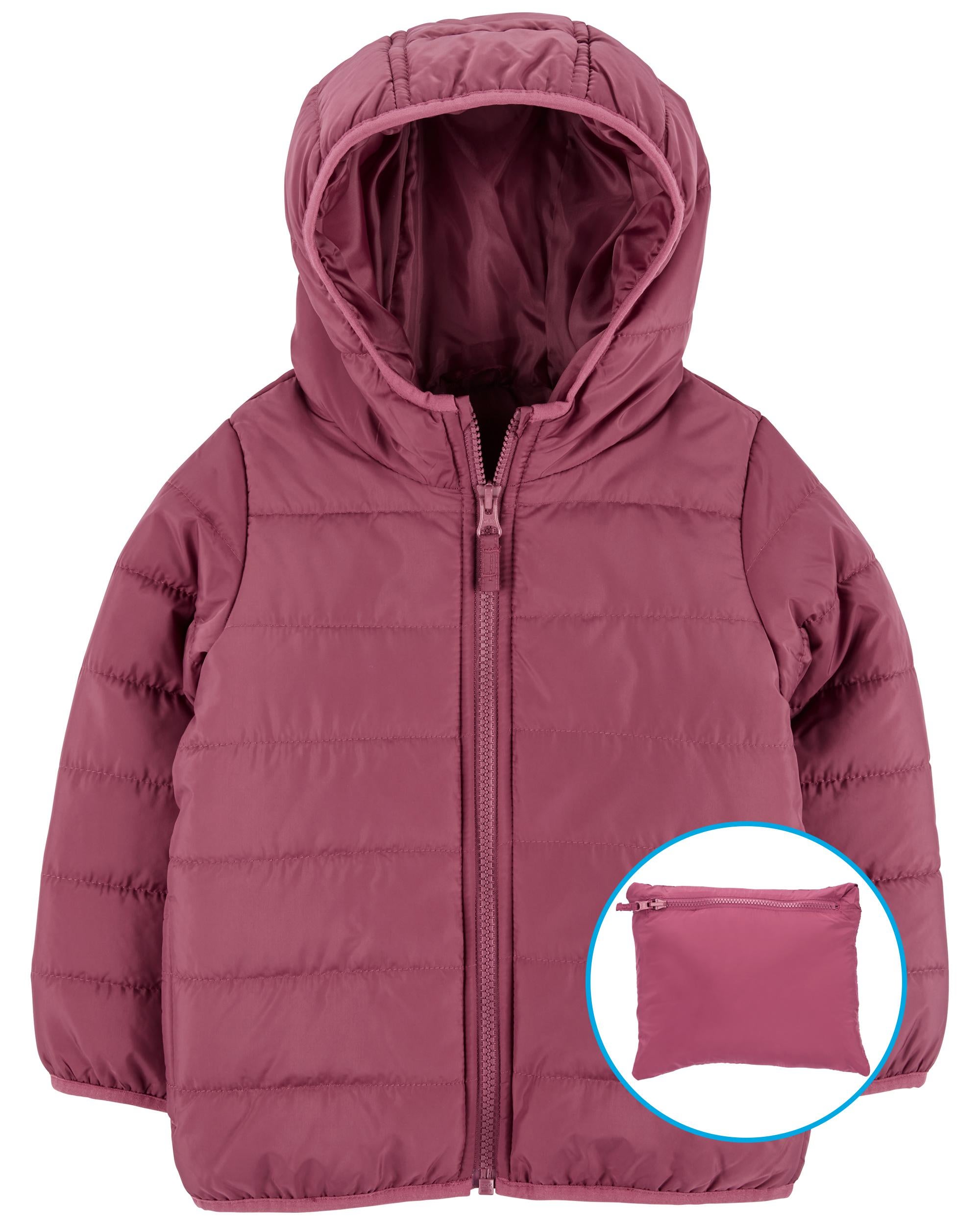 Girls packable puffer jacket 2025