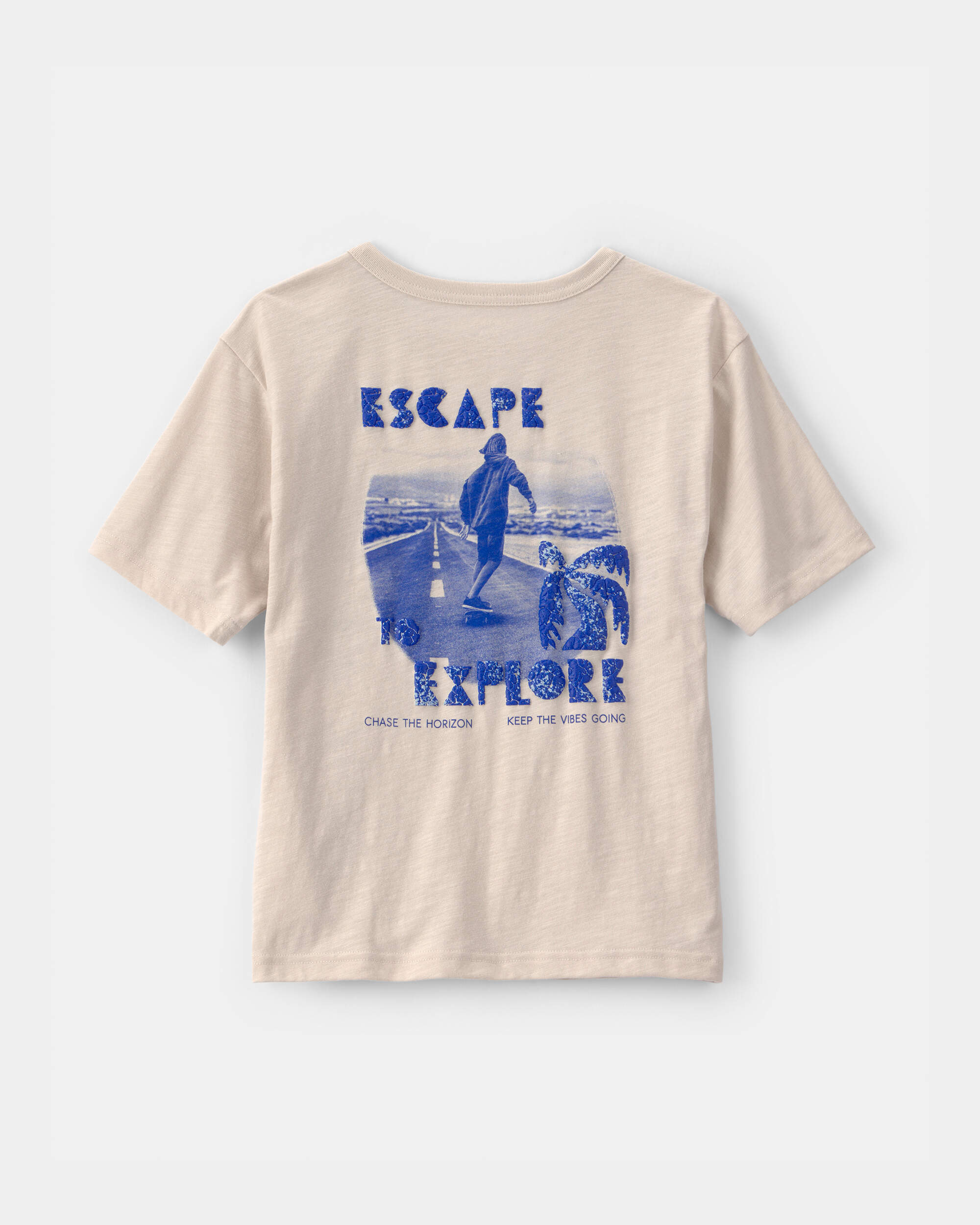 Boys Beachside Skater Graphic Tee - Tan