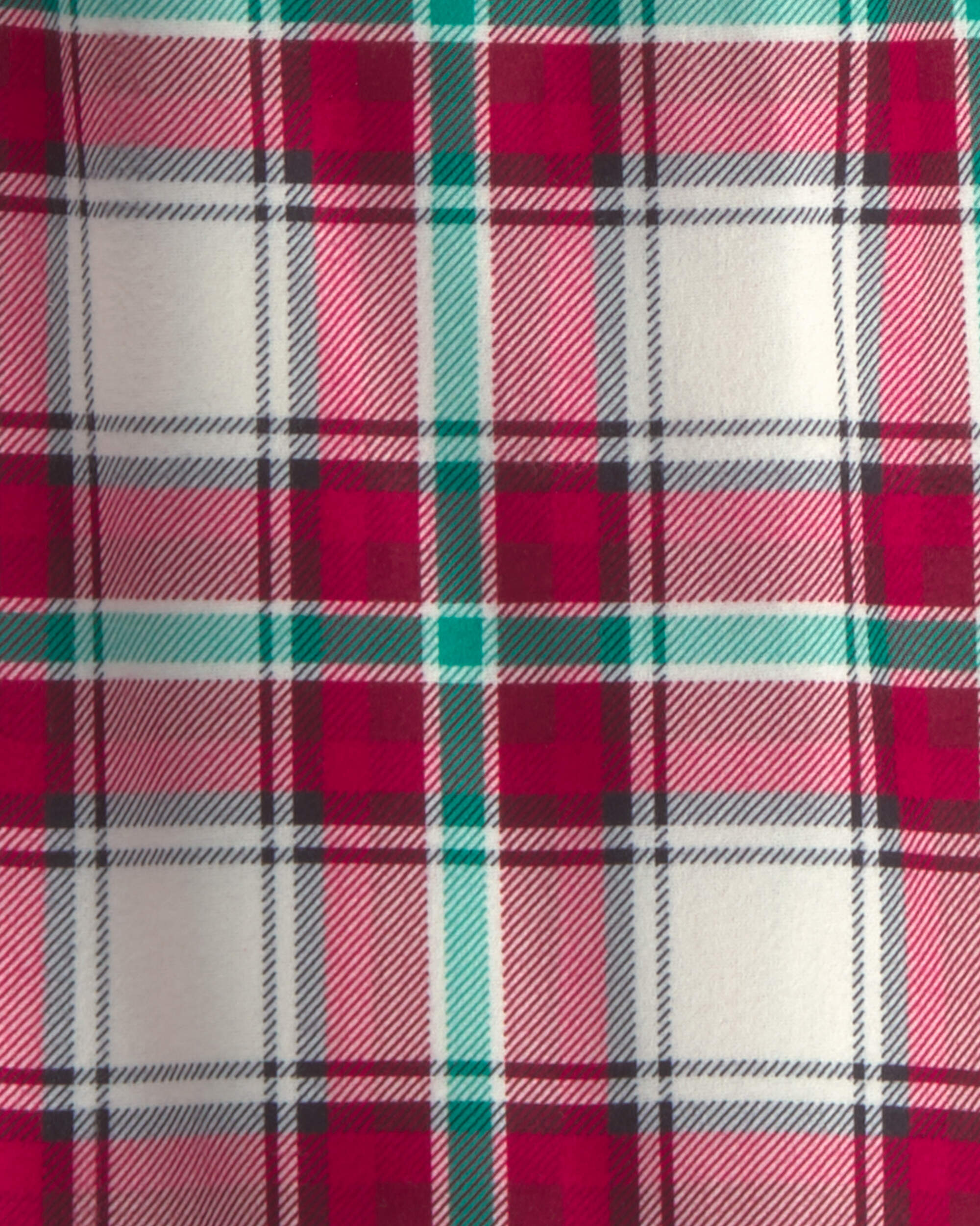 Adult Christmas Plaid Fleece Loose Fit Pyjama Bottoms - Red/Green