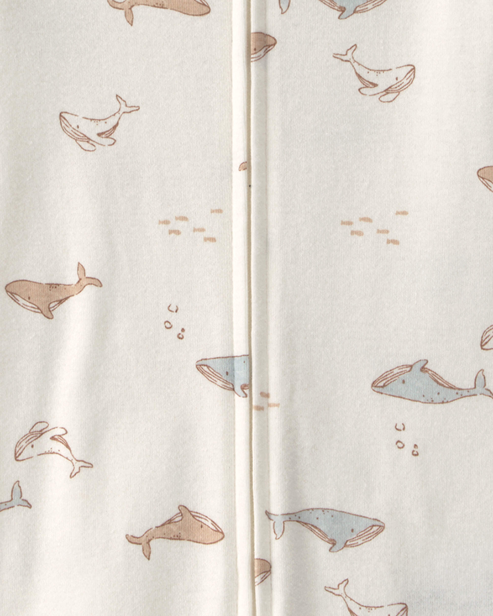 Toddler Whale 100% Cotton 1-Piece Romper Pyjama - Ivory