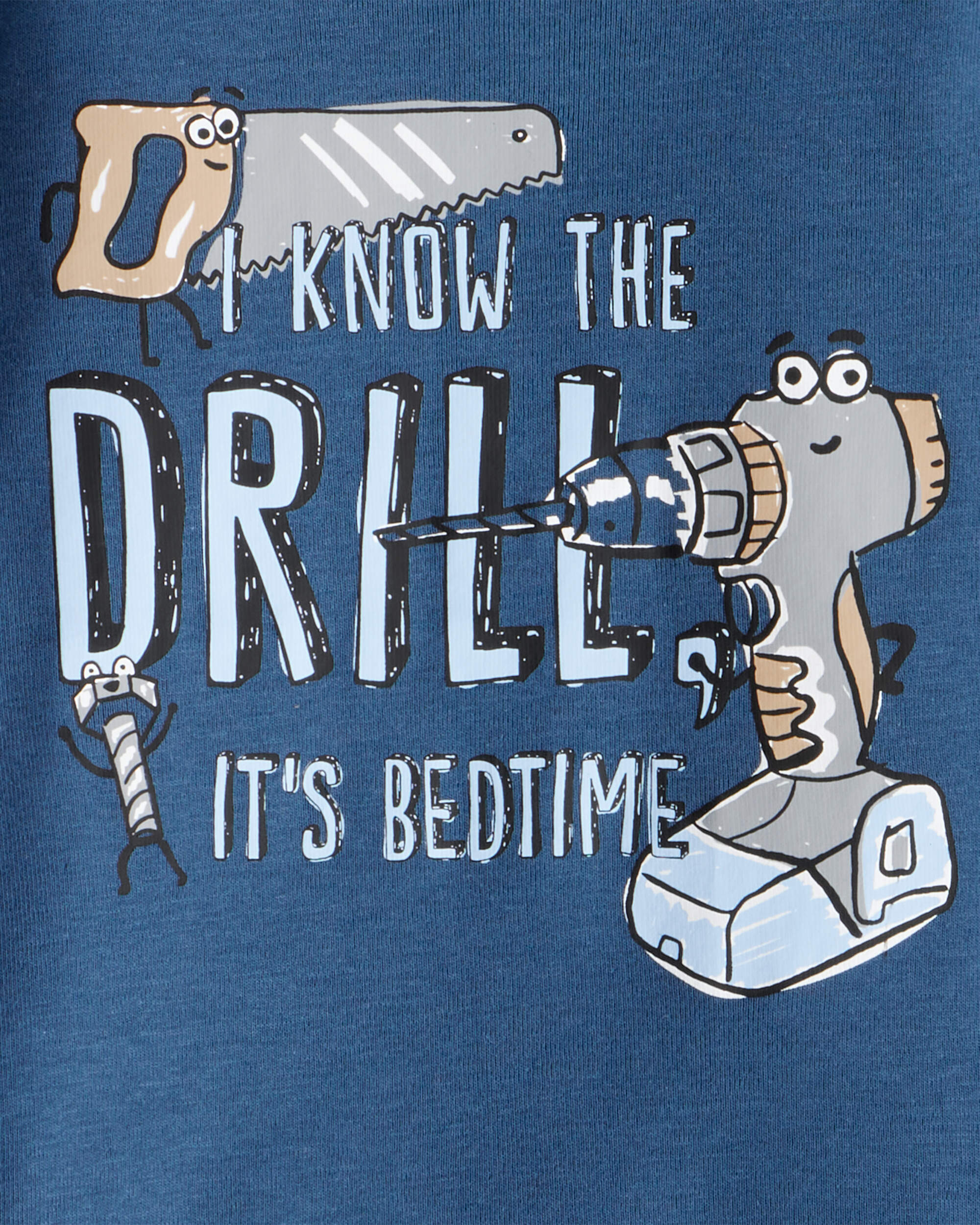 Baby Boy Construction Print 100% Cotton Long-Sleeve Snug Fit 4-Piece Pyjamas - Blue/Grey