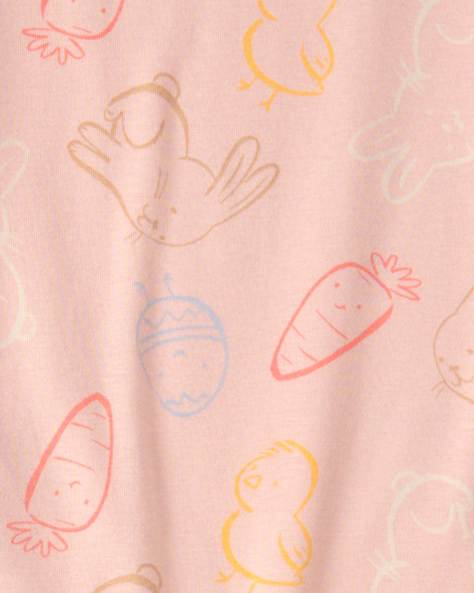 Girls Easter Bunny Snug Fit 2-Piece Pajama Set - Pink