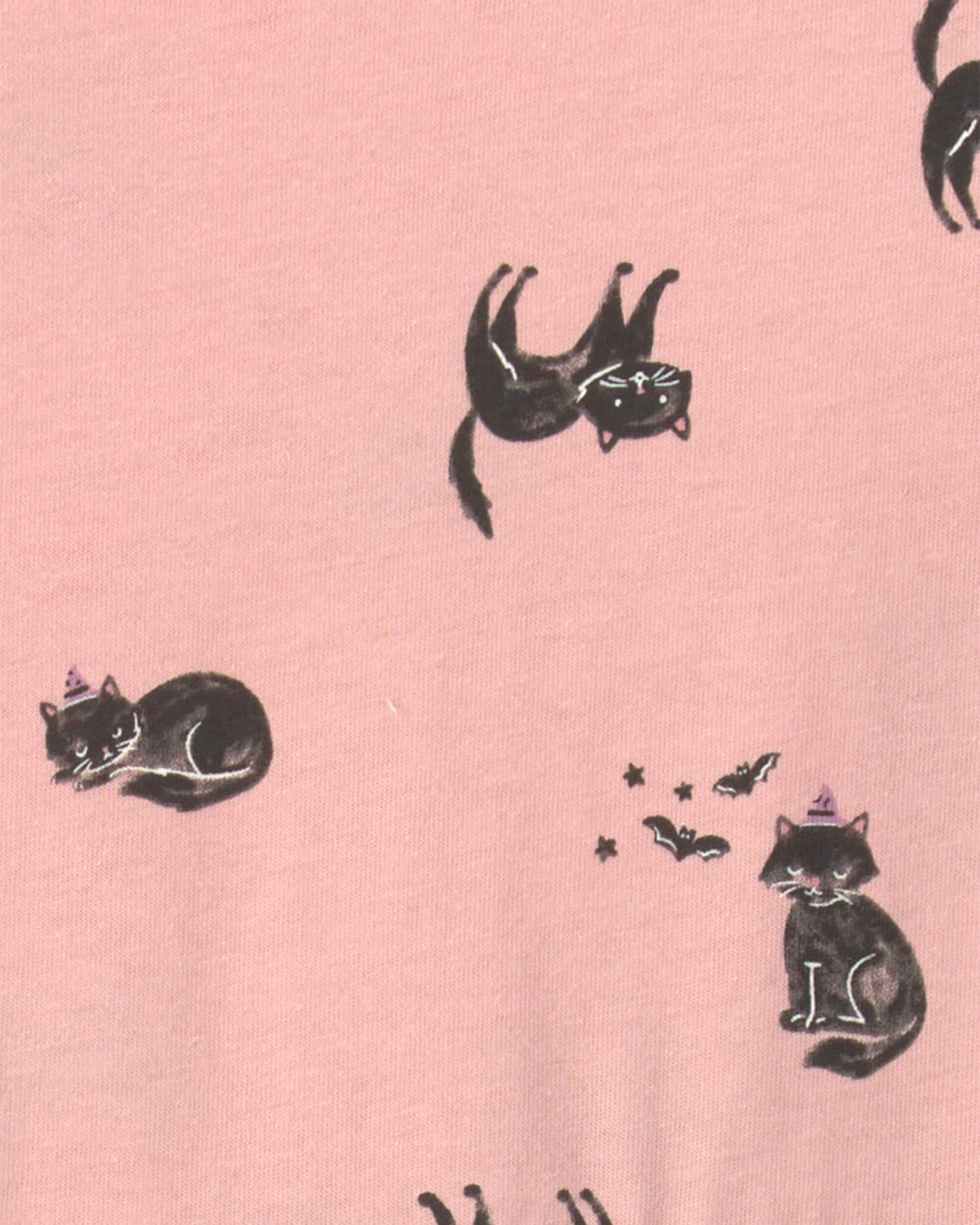 Girls Halloween Cat Long-Sleeve Dress - Pink
