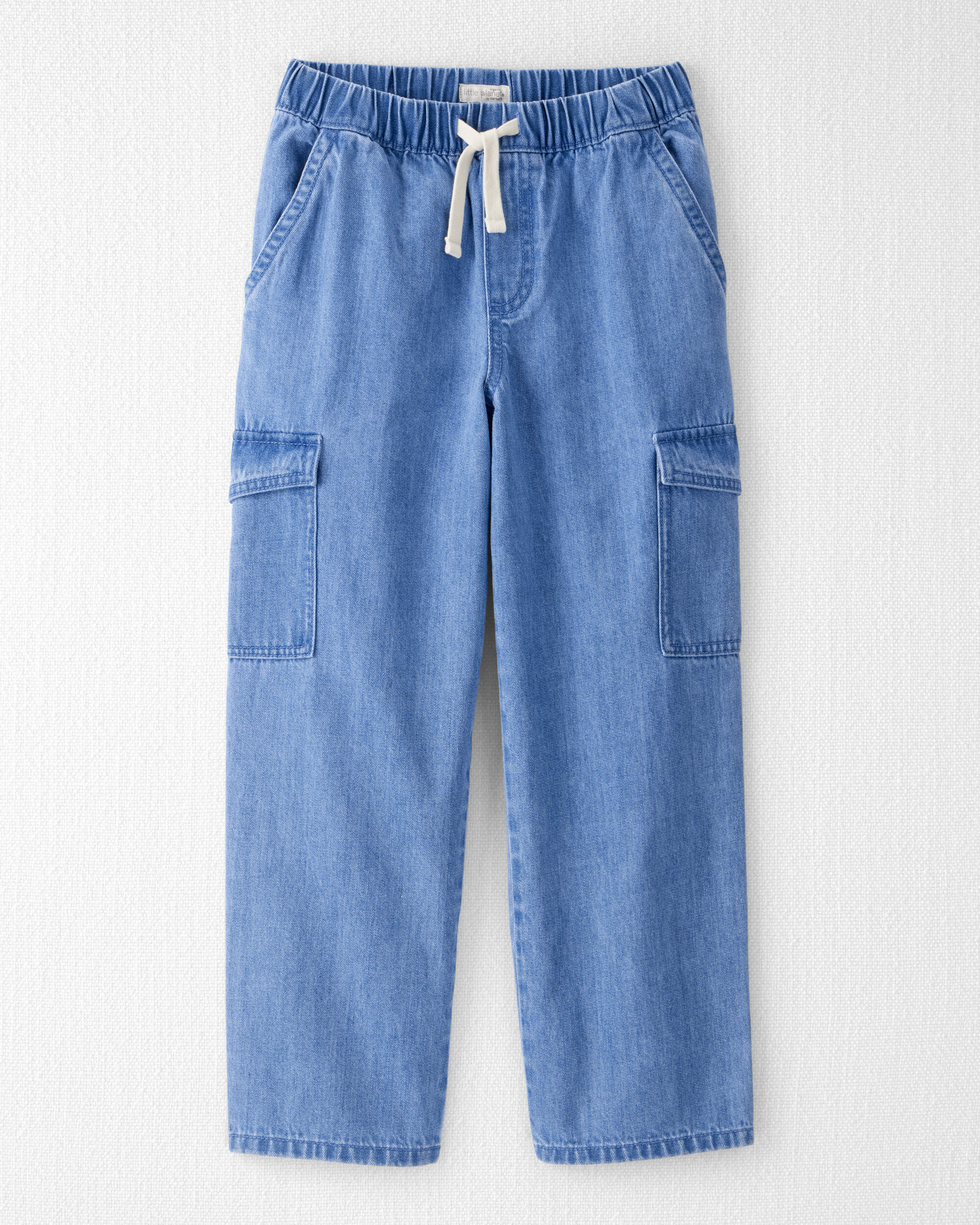 Kid Organic Cotton Chambray Cargo Pants