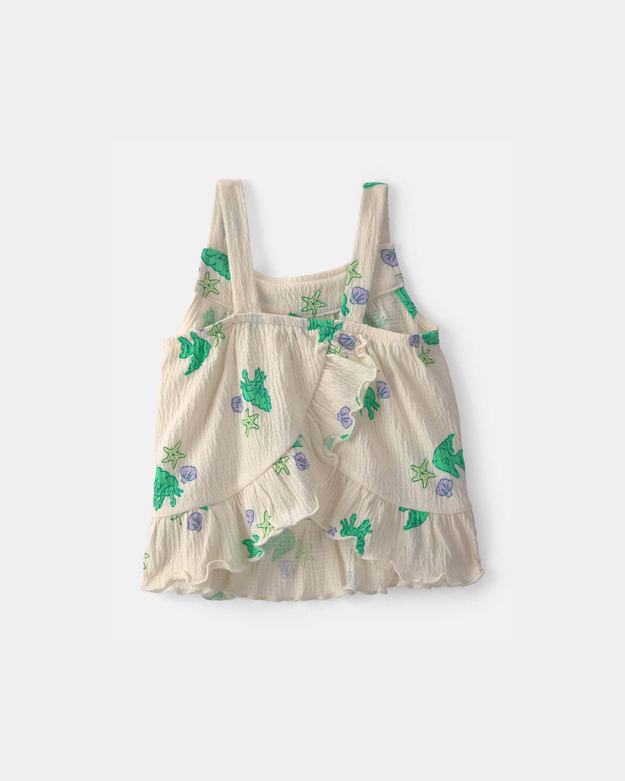Baby Girl 2-Piece Fish Ruffle Top & Short Set - Green/White